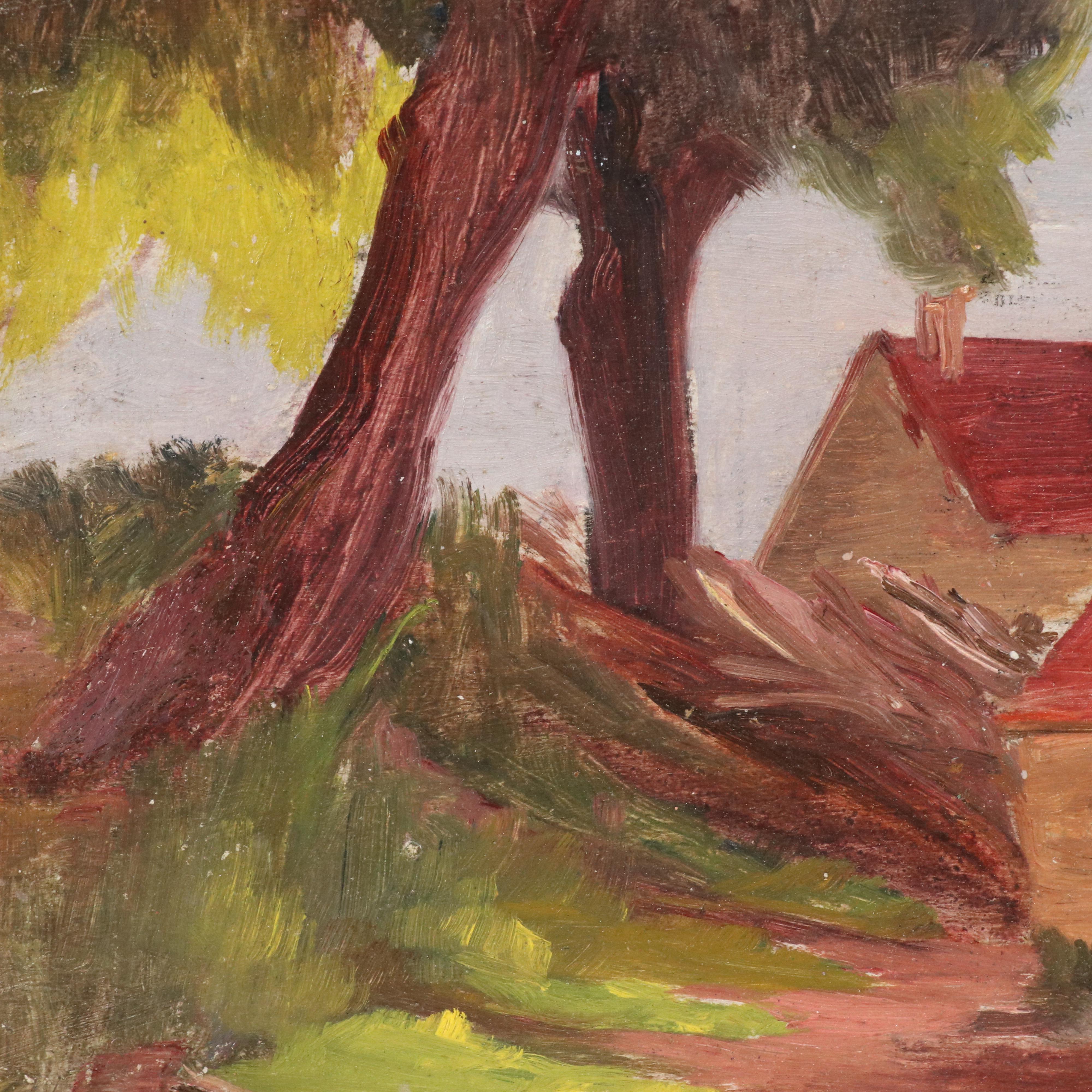 Jeanne Reimbolte Plein Air Landscape Oil Painting, Early 20th Century