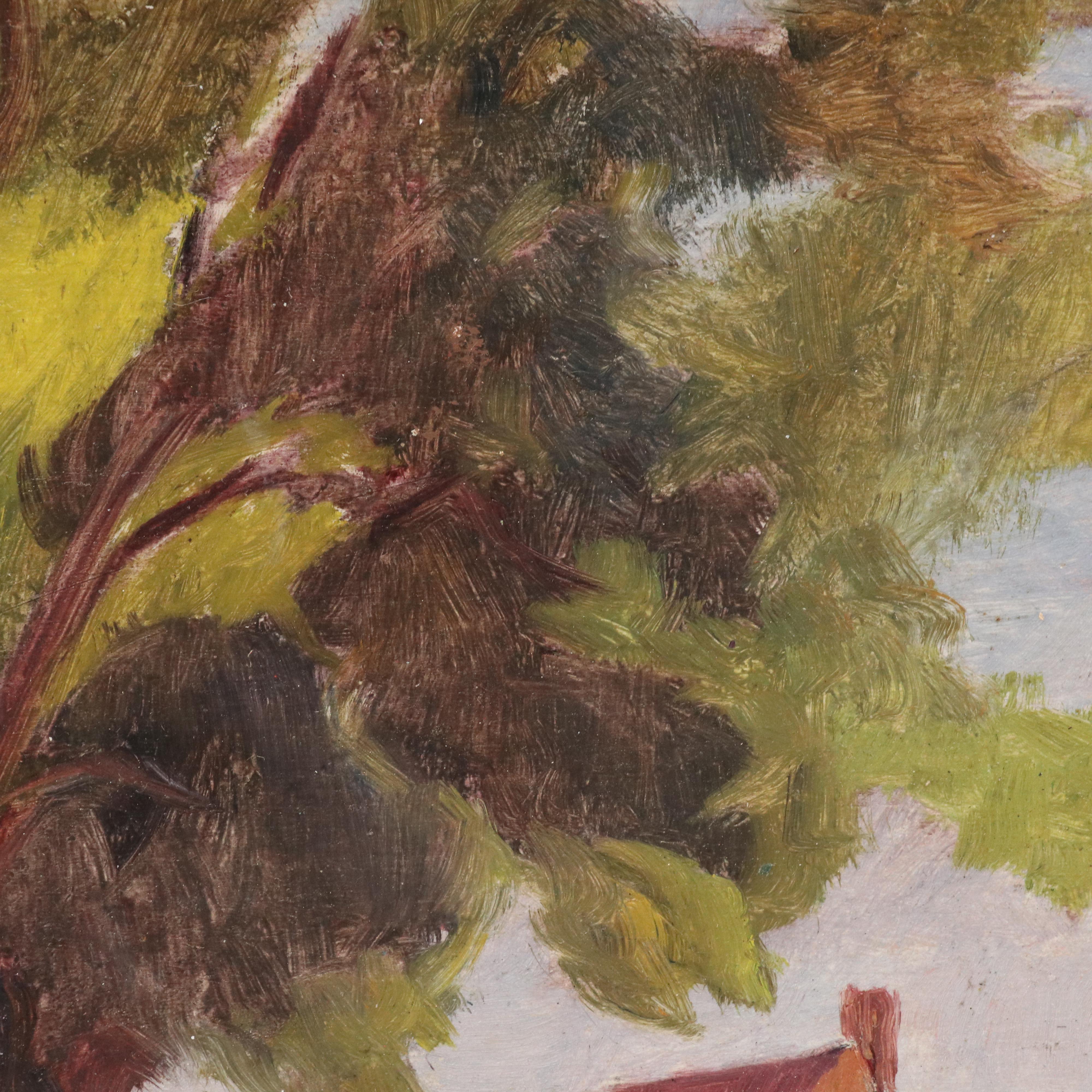 Jeanne Reimbolte Plein Air Landscape Oil Painting, Early 20th Century