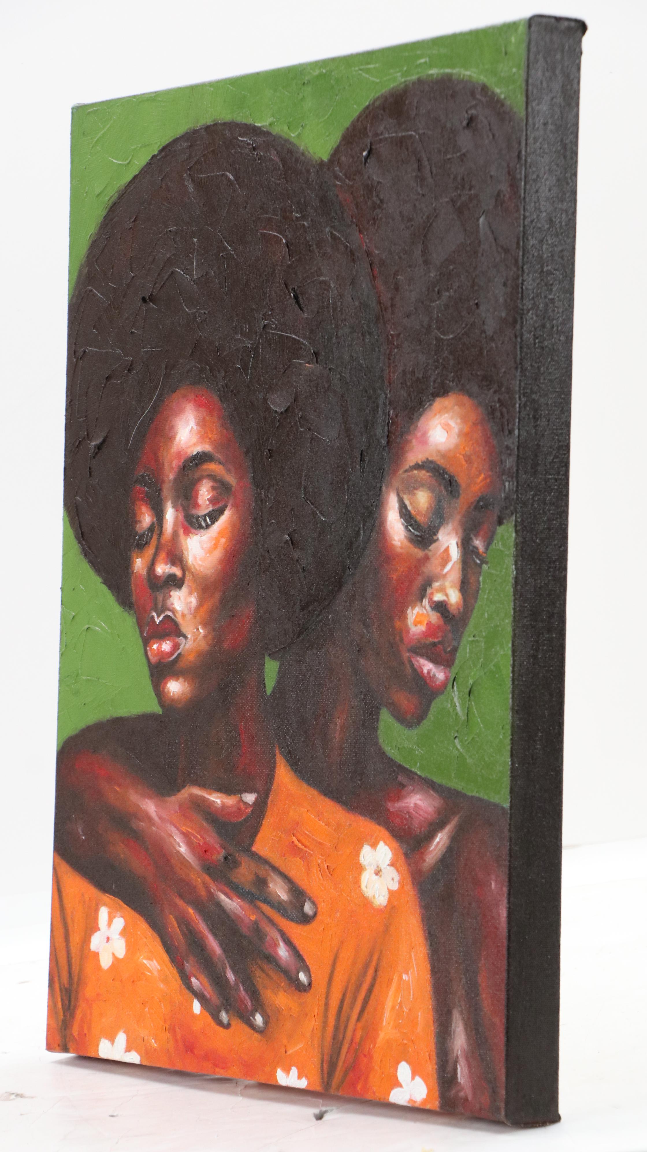 Oluwakemi Omowaire Oil Portrait "Friends Forever, Sister For Life."