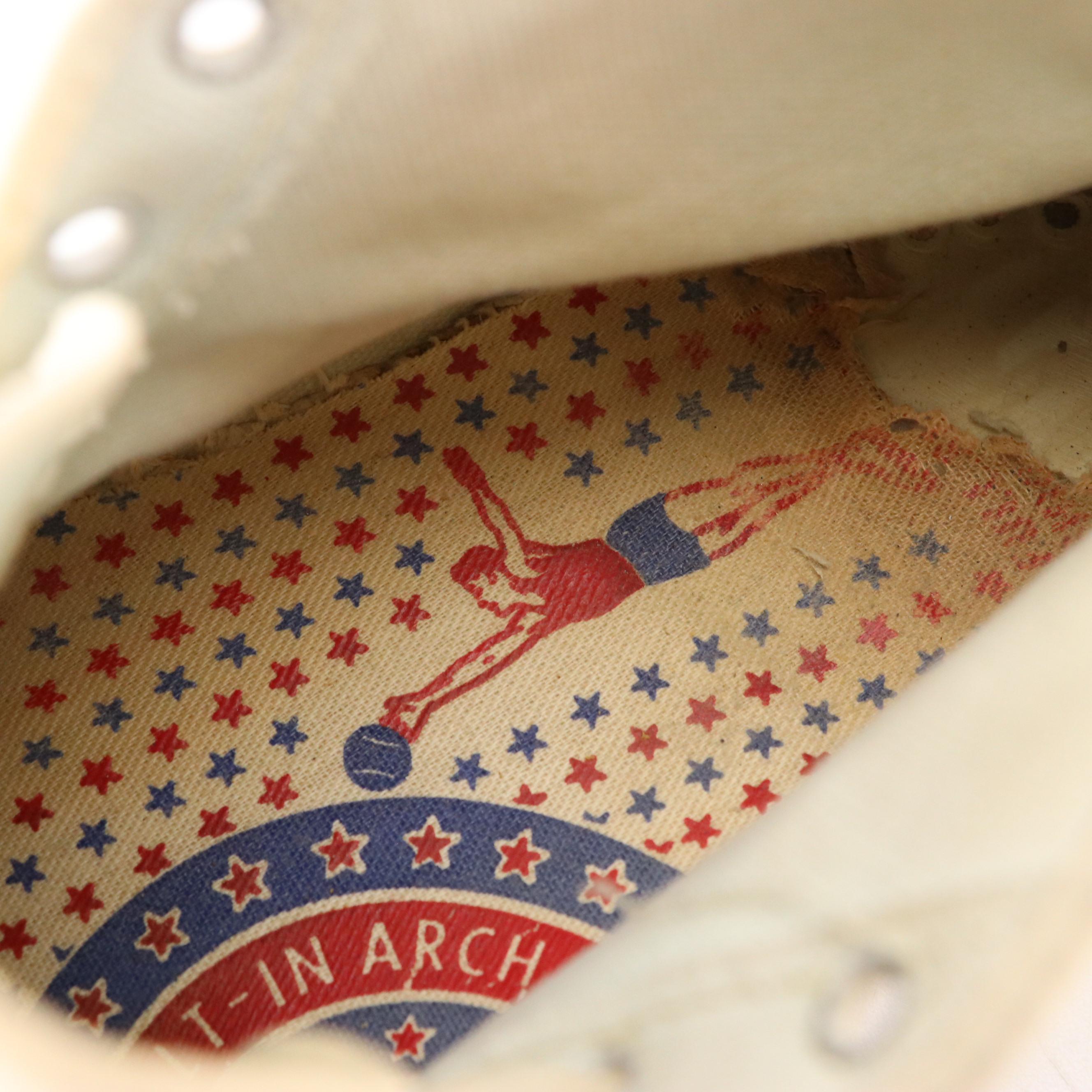 Men's Pro-League Vintage Canvas High-Top Basketball Sneakers, 1960s/70s