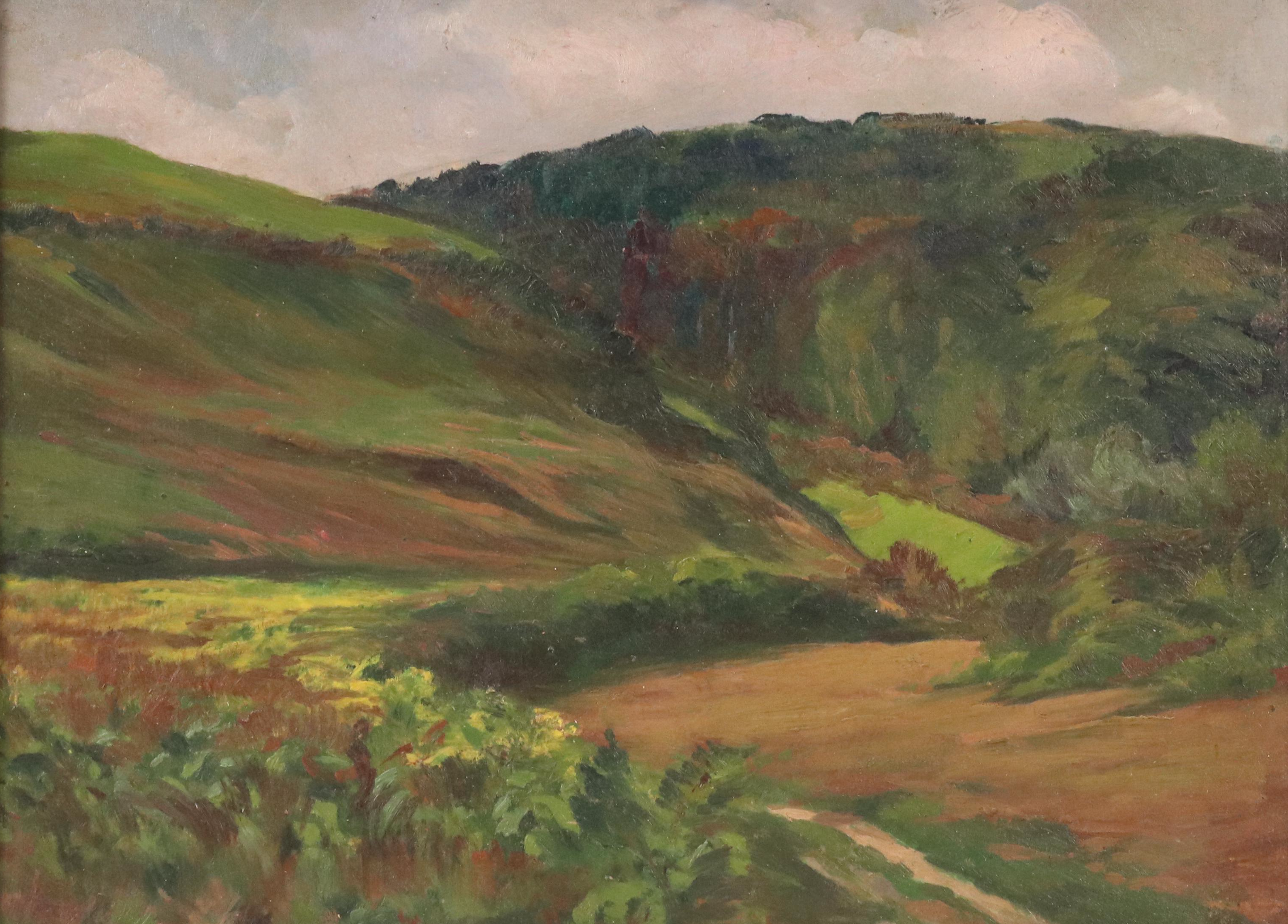 Attributed to Marie Martelli-Chautard Landscape Oil Painting, Early 20th Century