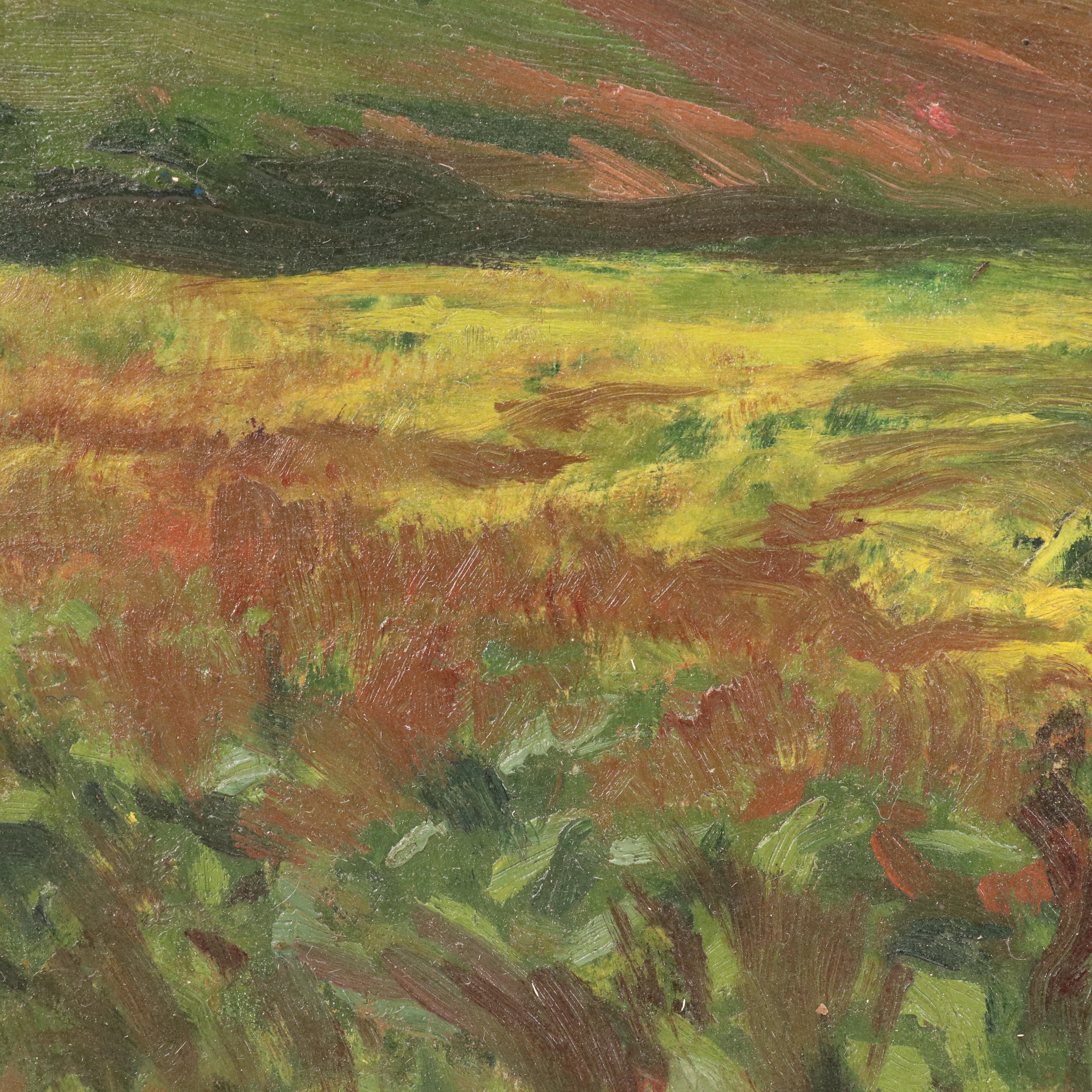 Attributed to Marie Martelli-Chautard Landscape Oil Painting, Early 20th Century