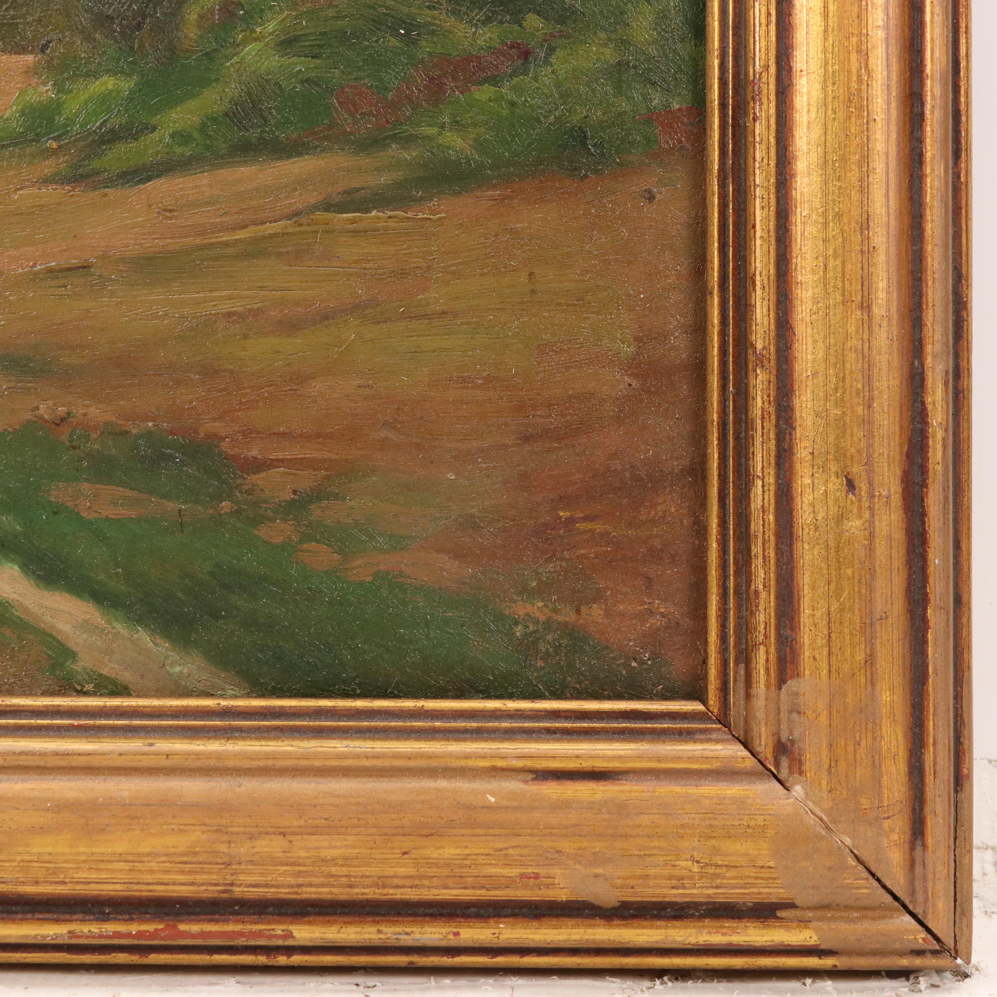 Attributed to Marie Martelli-Chautard Landscape Oil Painting, Early 20th Century