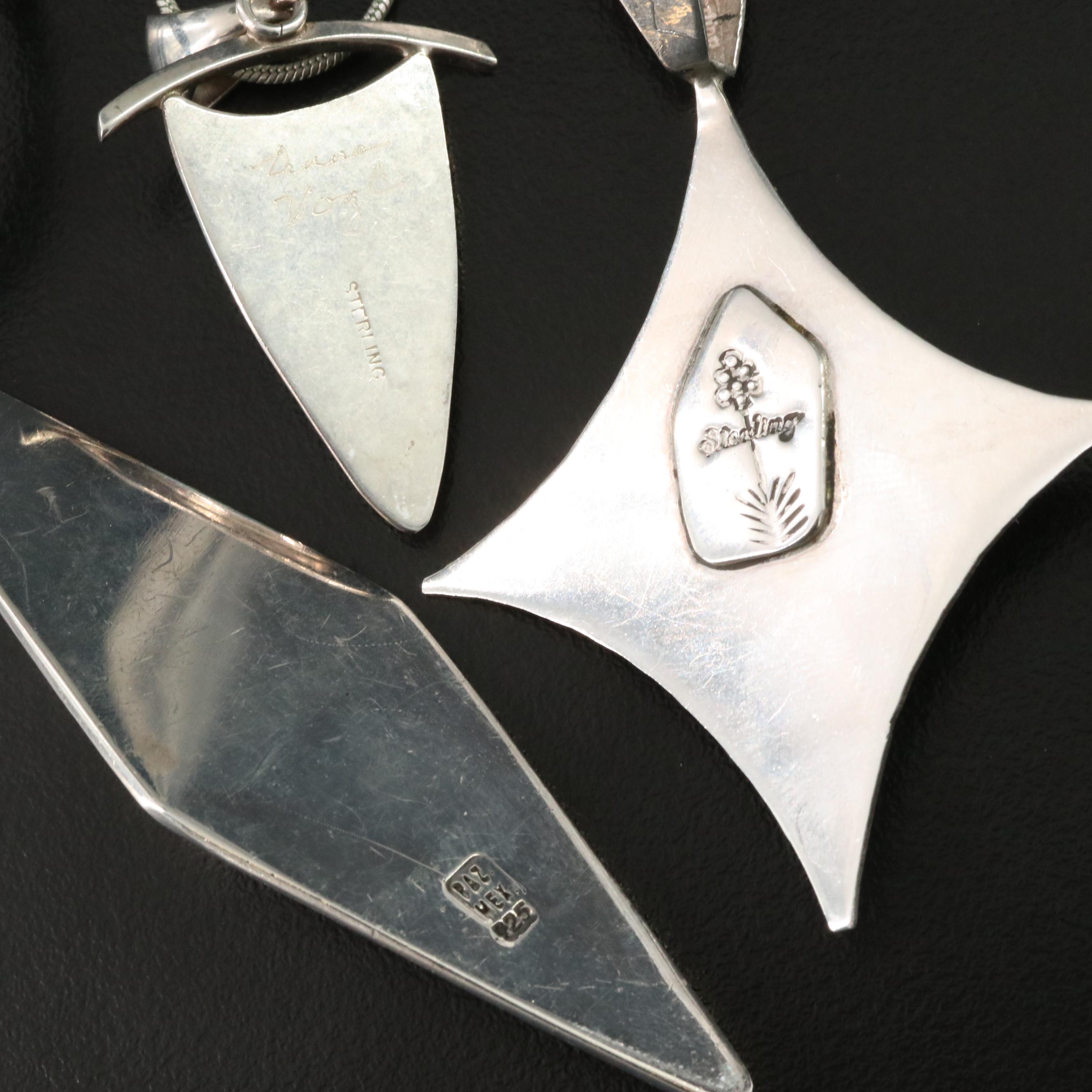 Southwestern Sterling Necklaces with Turquoise and Larimar