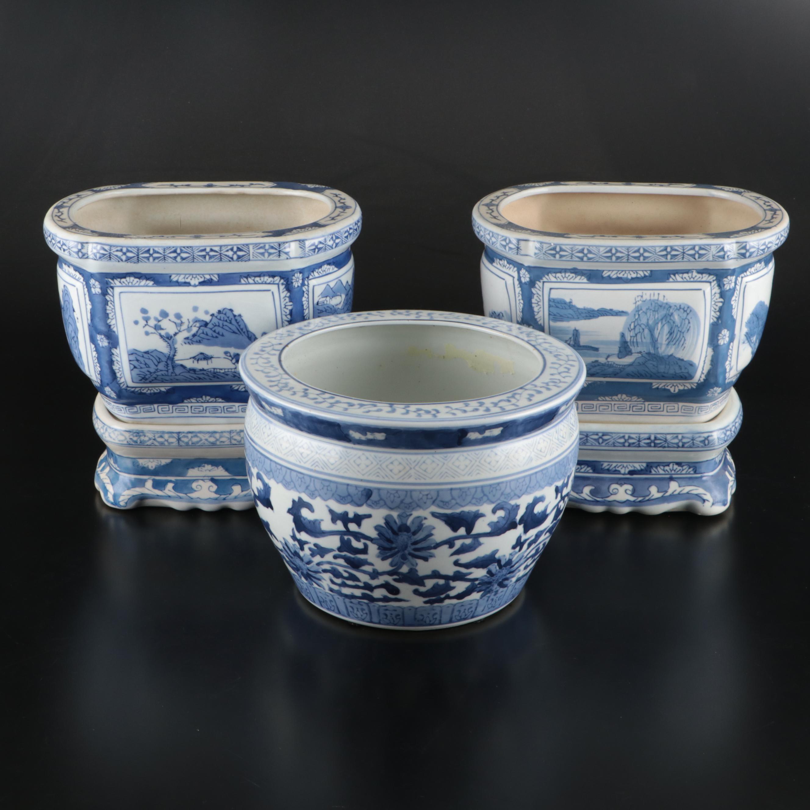 Chinese Blue and White Porcelain Planters