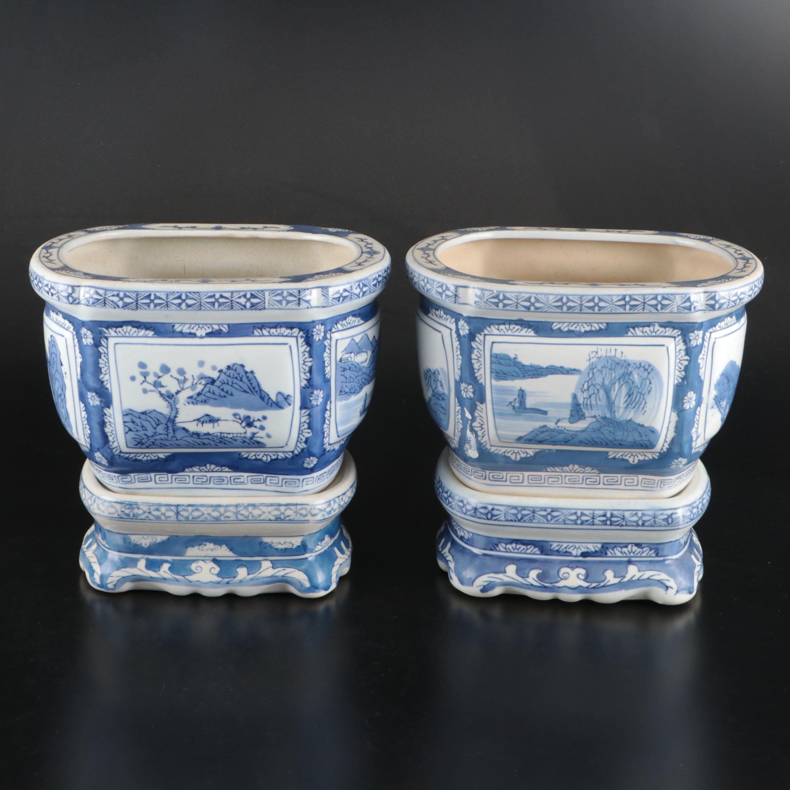 Chinese Blue and White Porcelain Planters