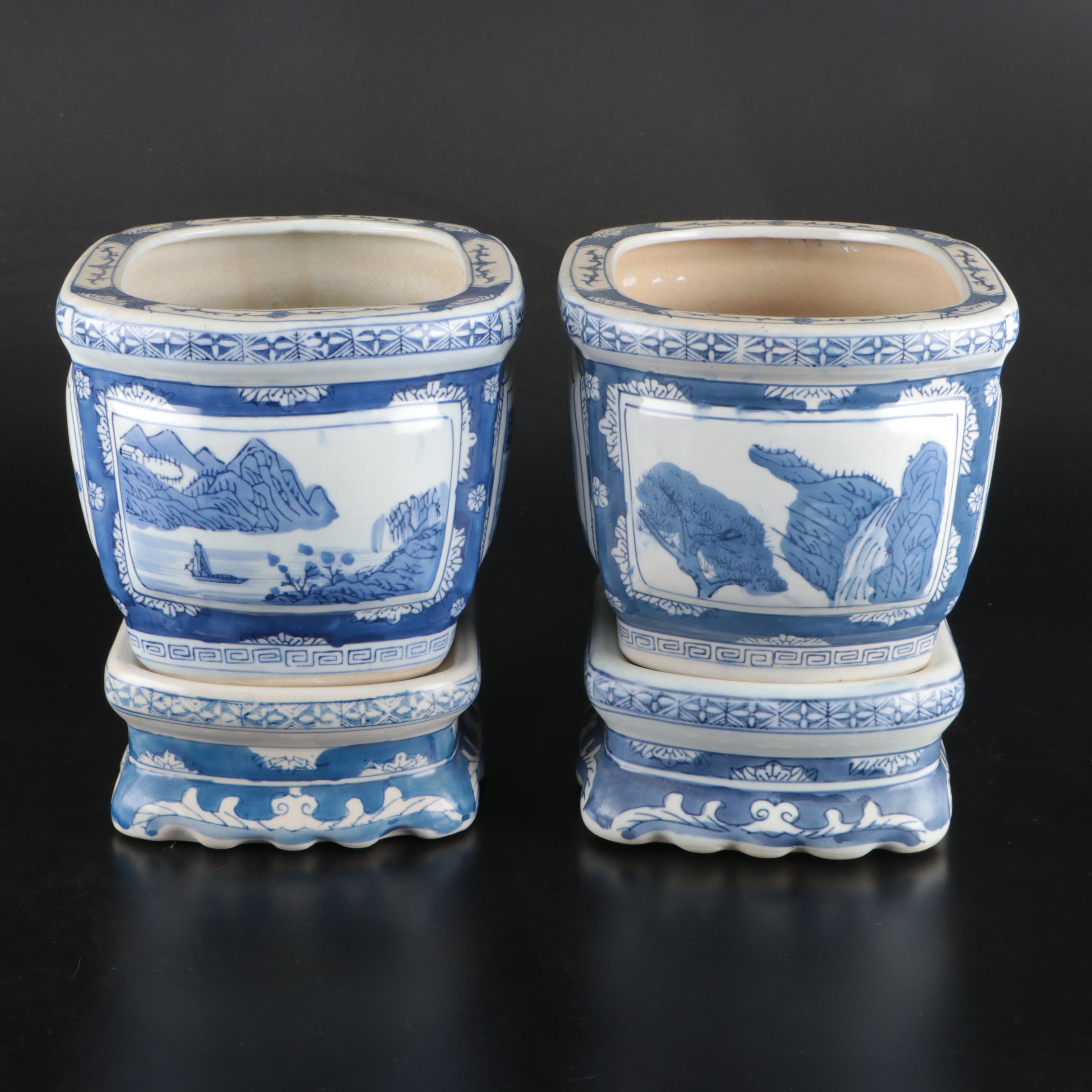 Chinese Blue and White Porcelain Planters