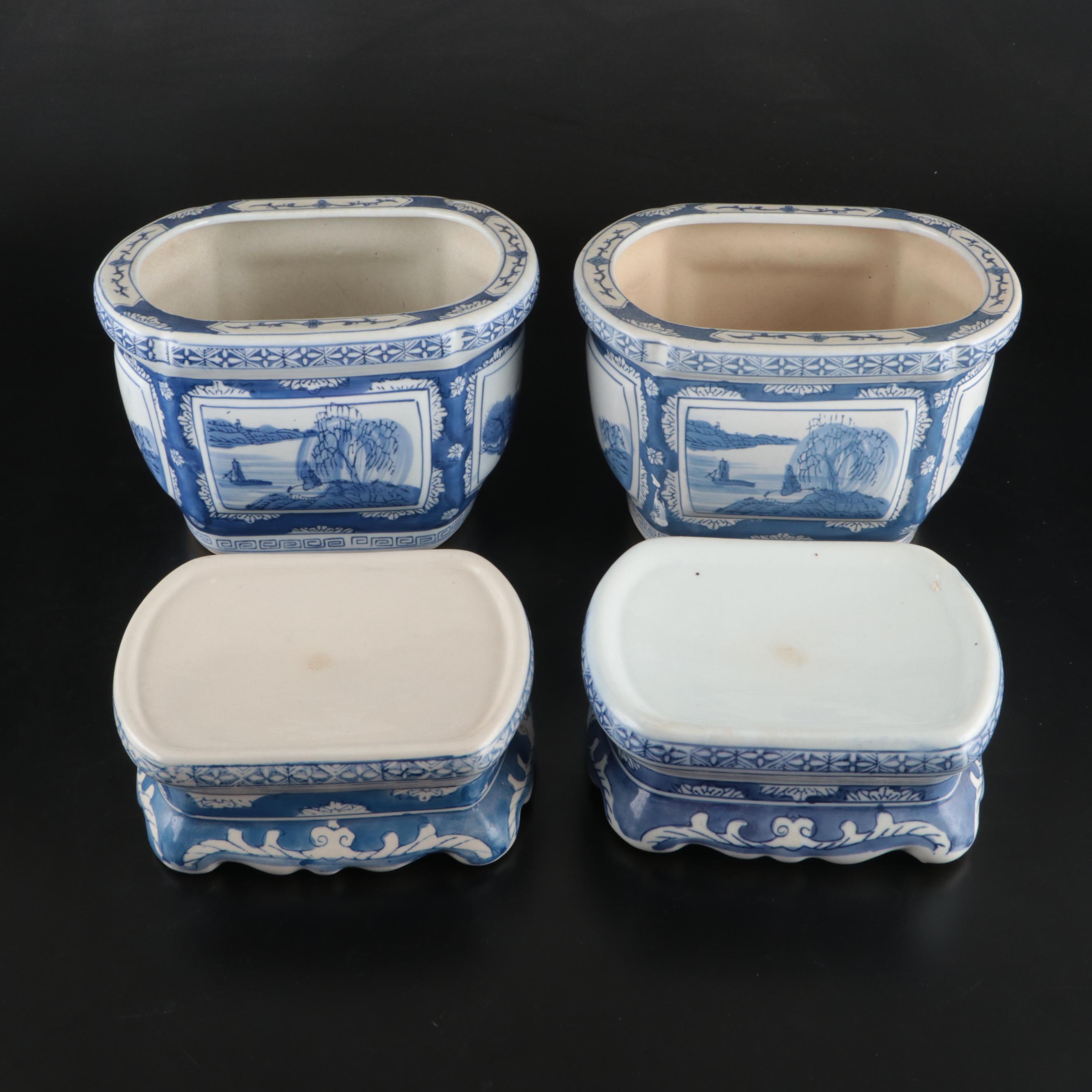 Chinese Blue and White Porcelain Planters