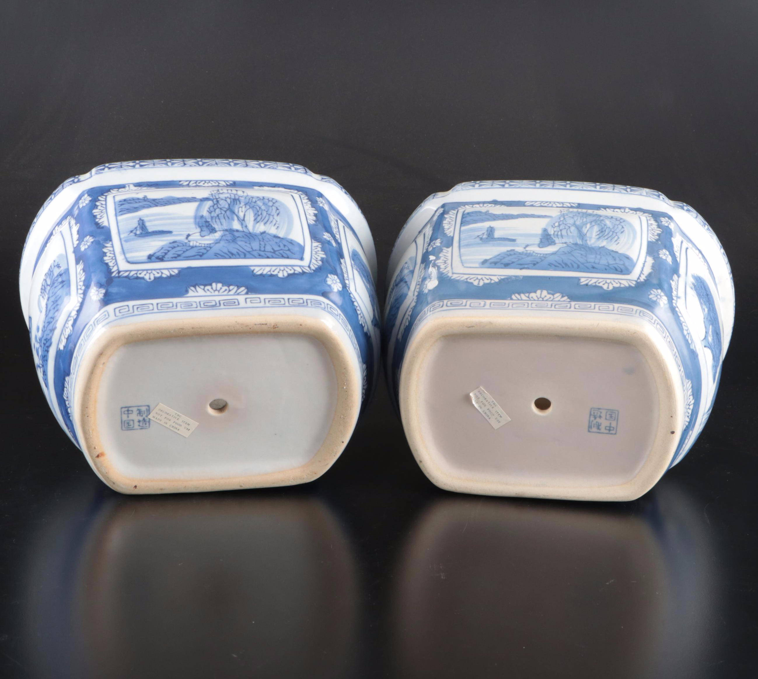 Chinese Blue and White Porcelain Planters