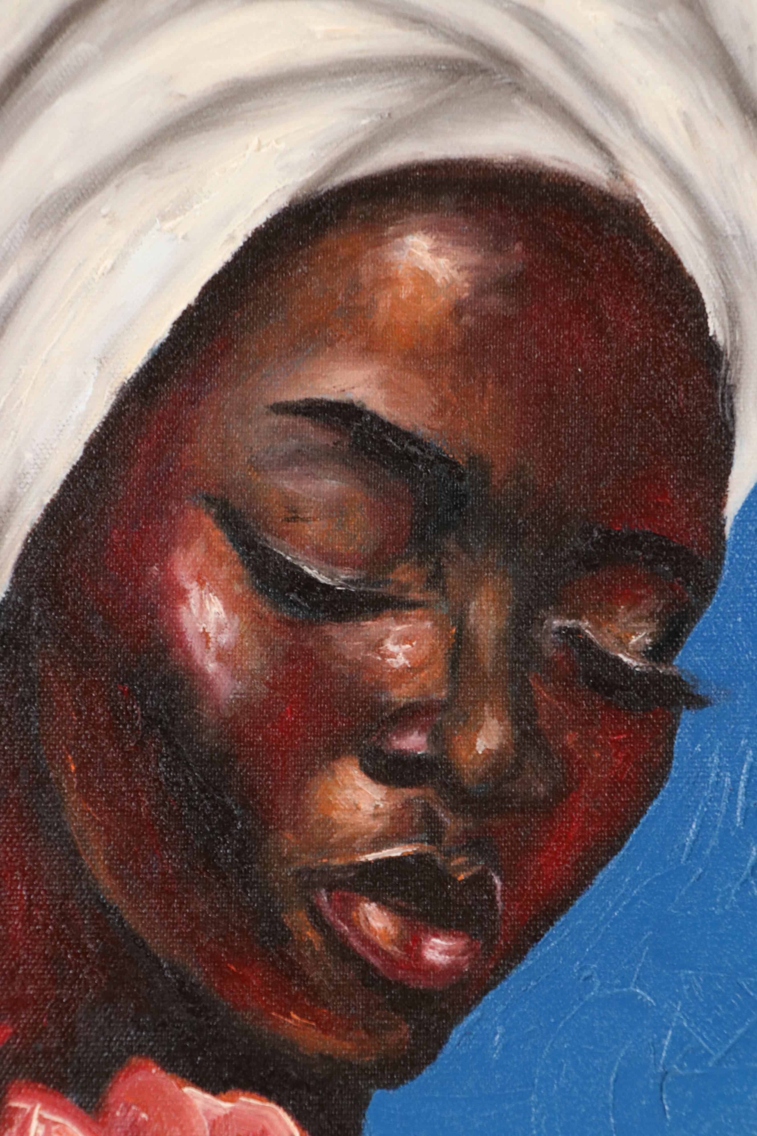 Oluwakemi Omowaire Oil Portrait "The Beautiful One," 21st Century