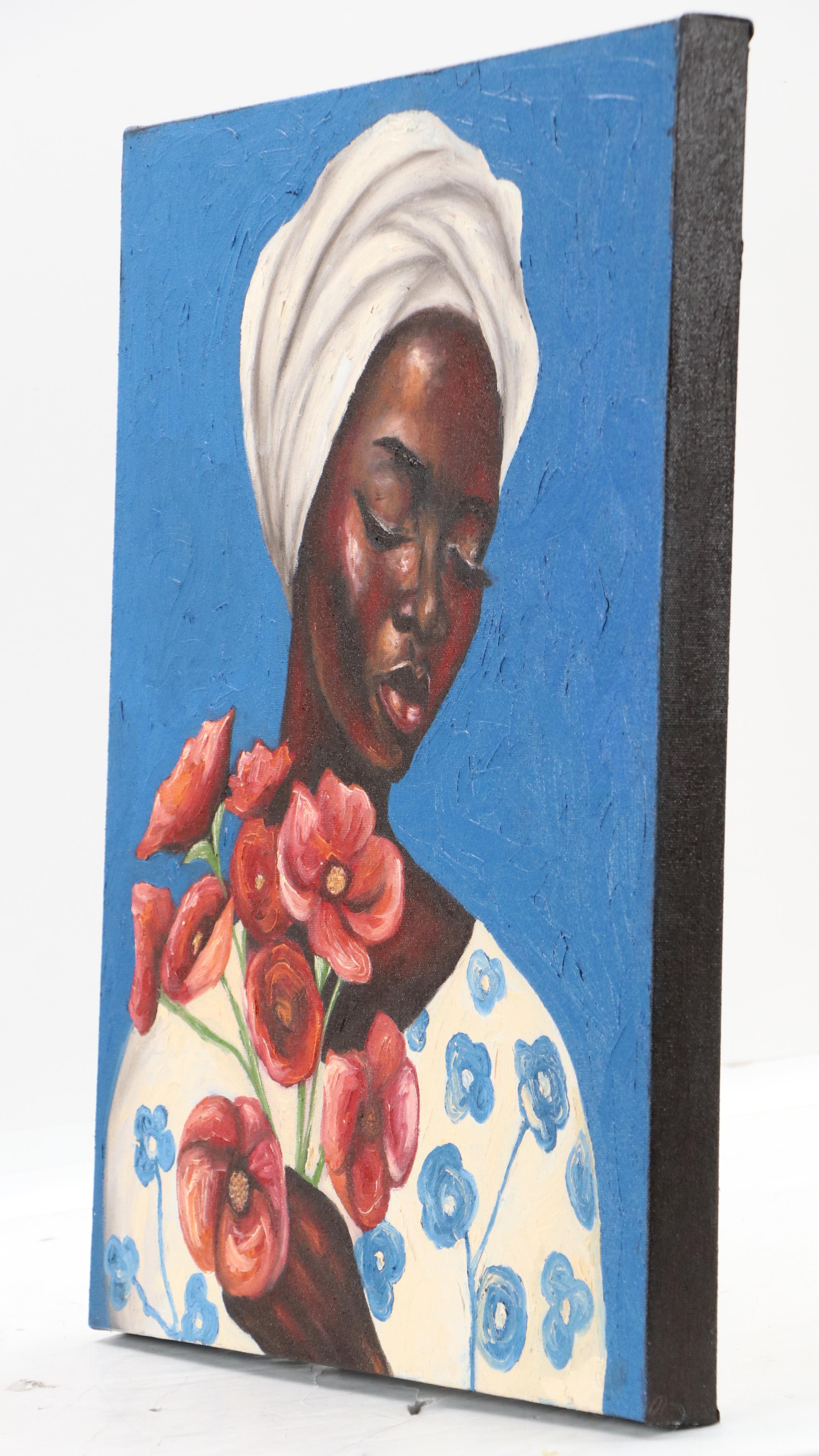 Oluwakemi Omowaire Oil Portrait "The Beautiful One," 21st Century