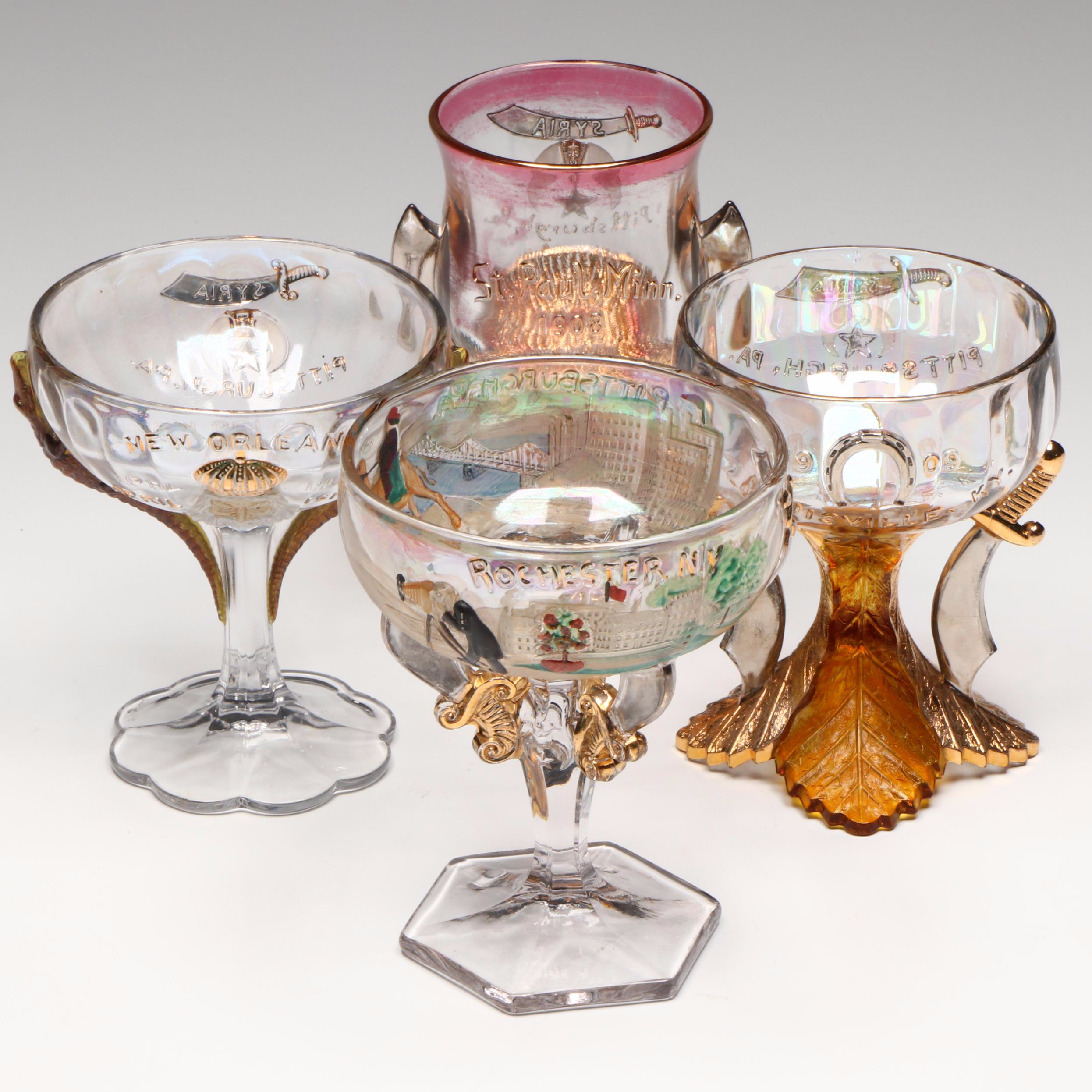 Westmoreland with Other EAPG Shriners Convention Glass and Coupes