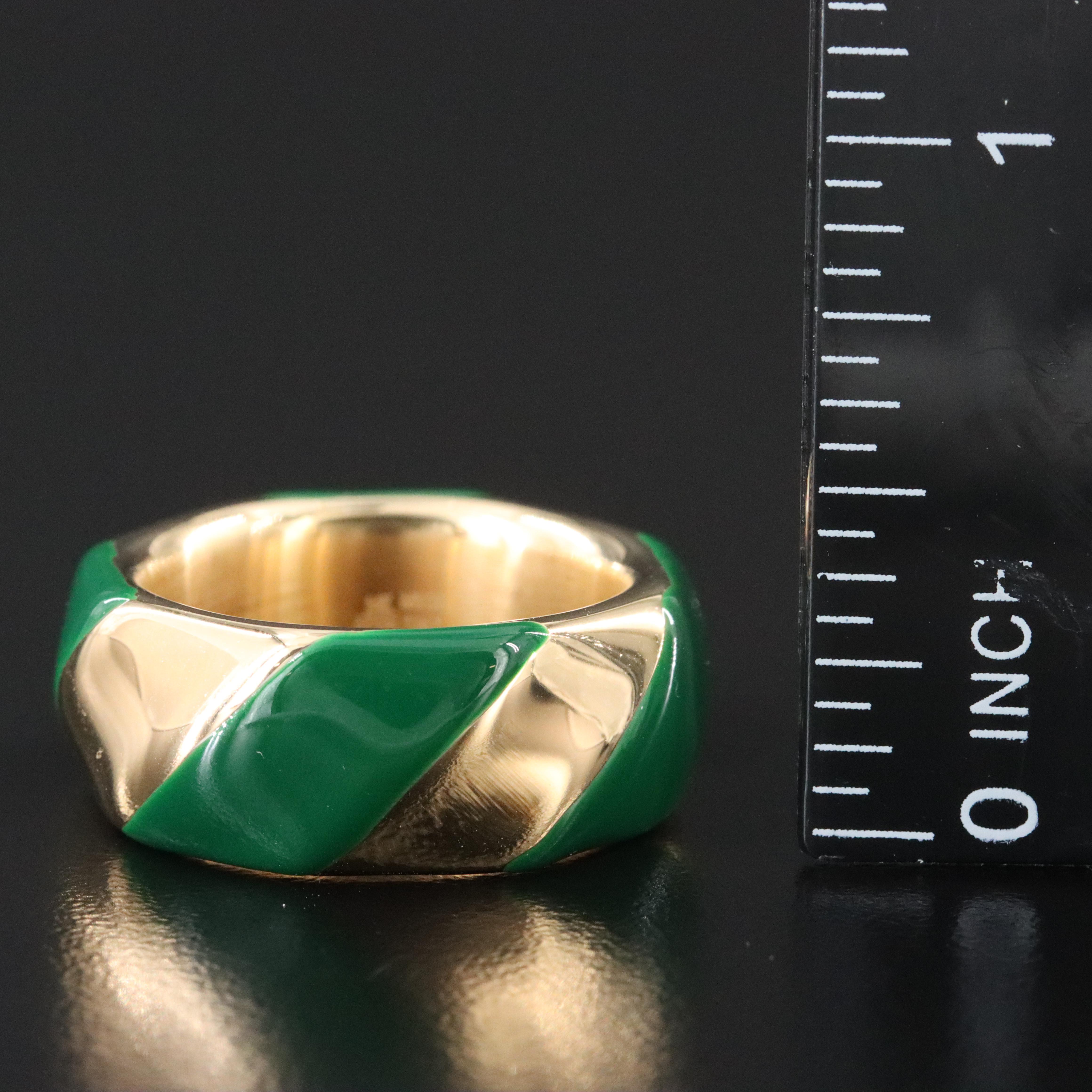 14K Electroformed Band with Enamel Accents