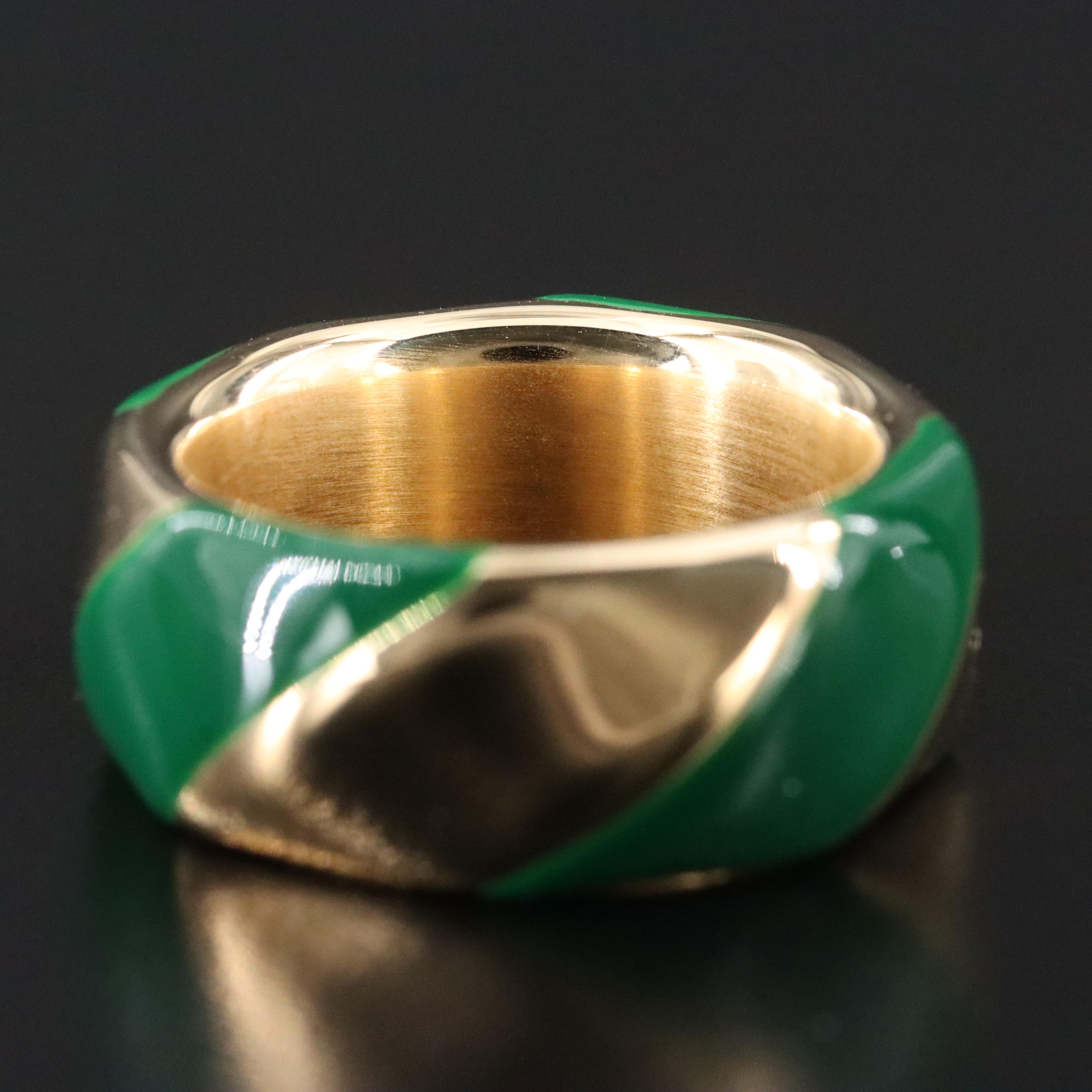 14K Electroformed Band with Enamel Accents