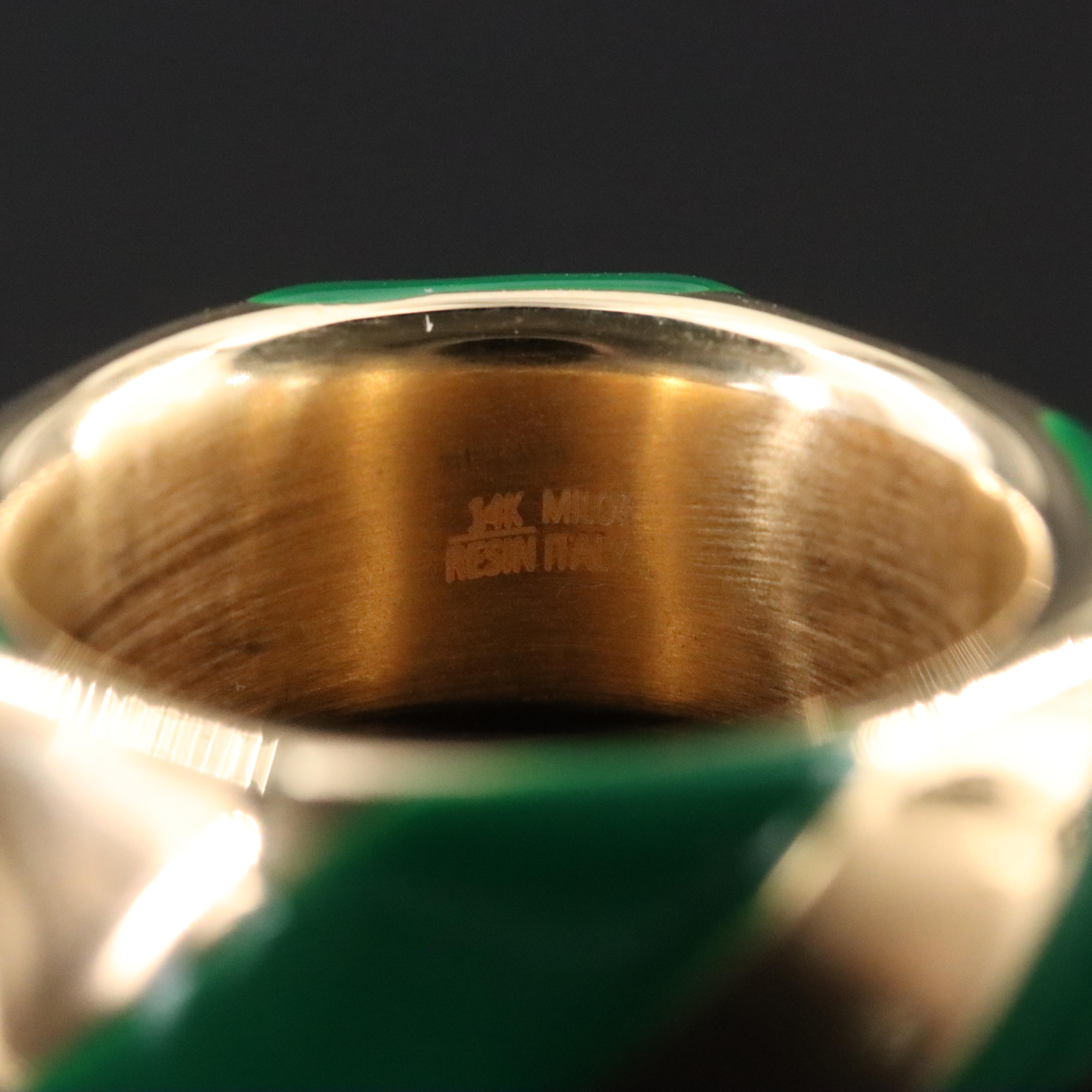 14K Electroformed Band with Enamel Accents