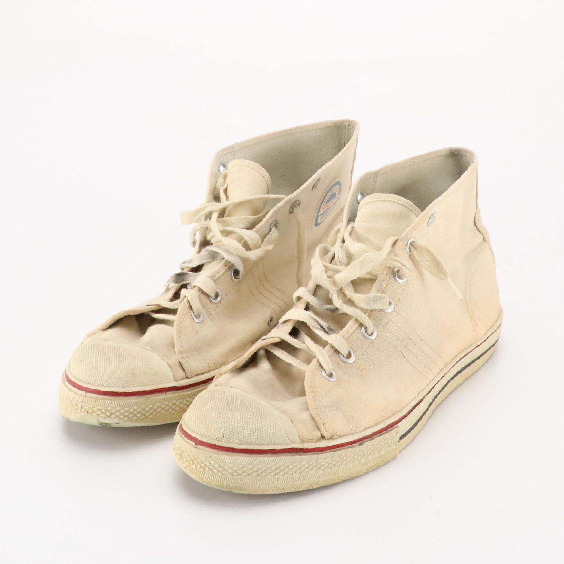 Men's Pro-League Vintage Canvas High-Top Basketball Sneakers, 1960s/70s