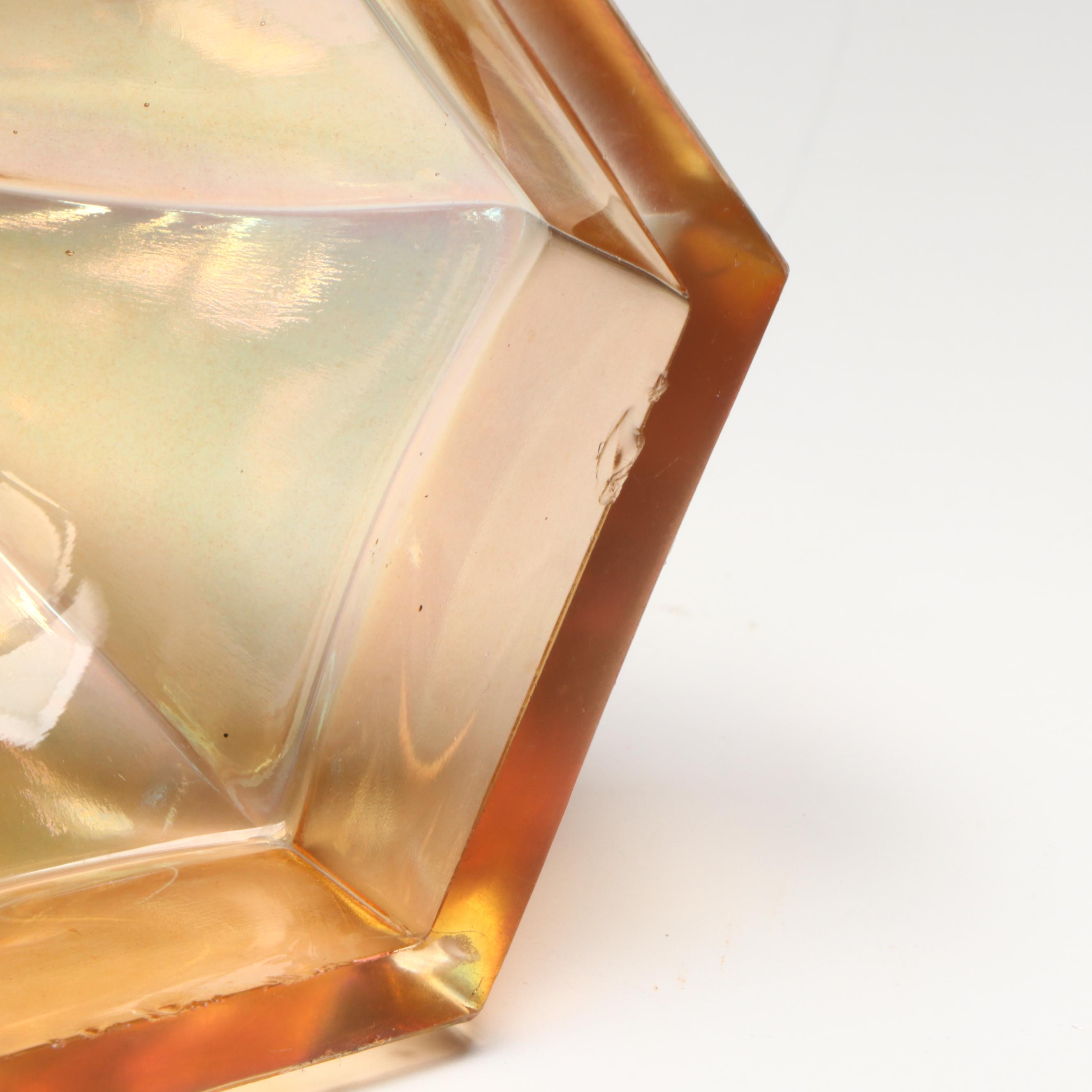 Jeannette, Indiana with Other Marigold Carnival Glass Candlesticks