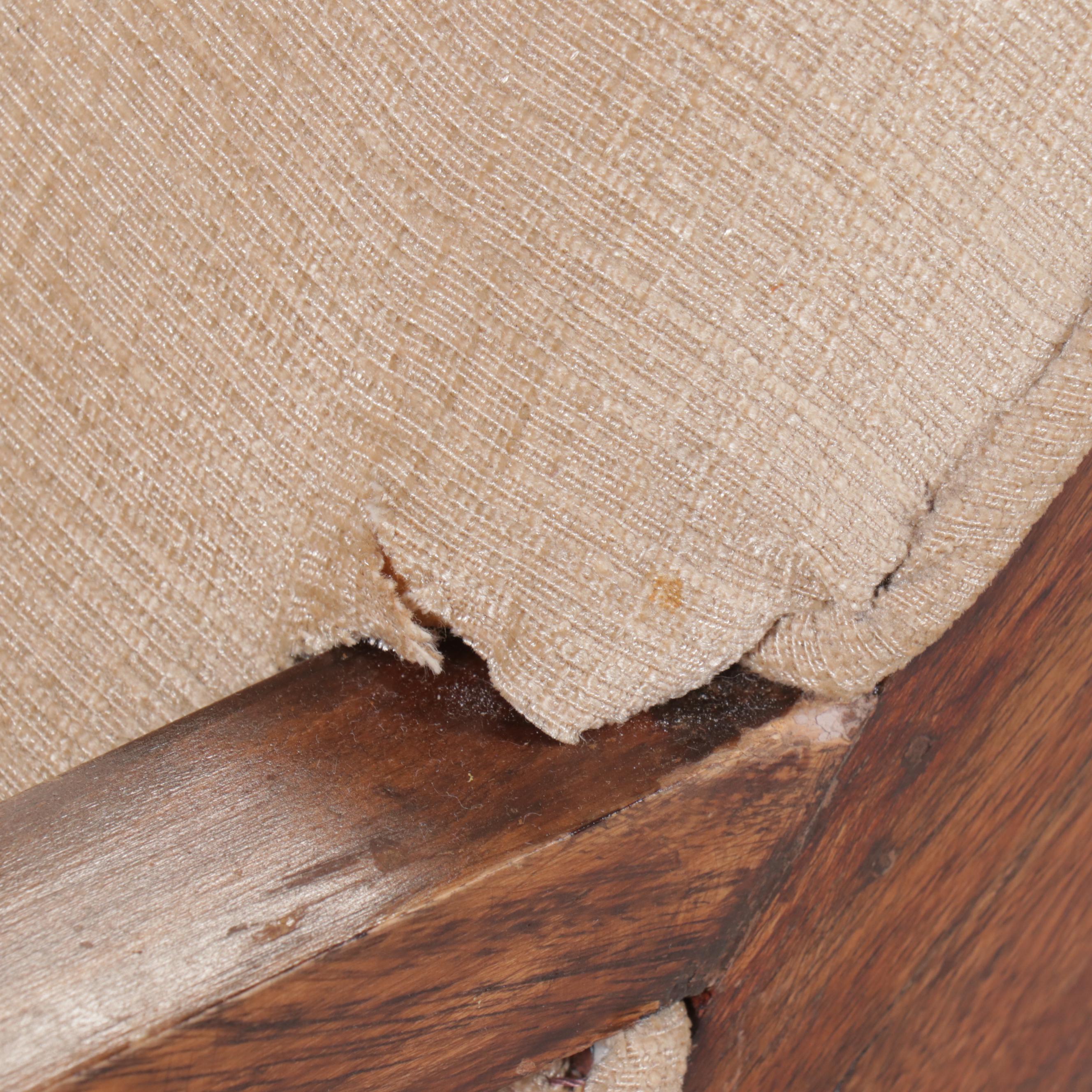 Edwardian Style Walnut Chaise Lounge with Stick and Ball Arms, Early 20th C.