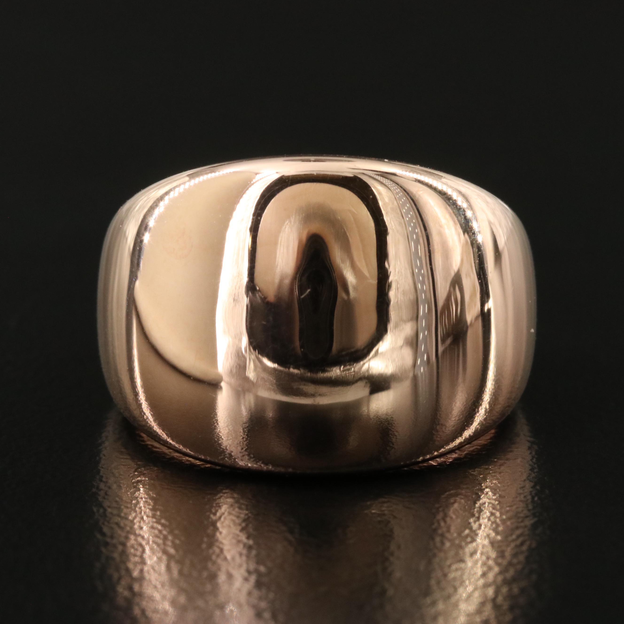 14K Electroformed Tapered Dome Ring