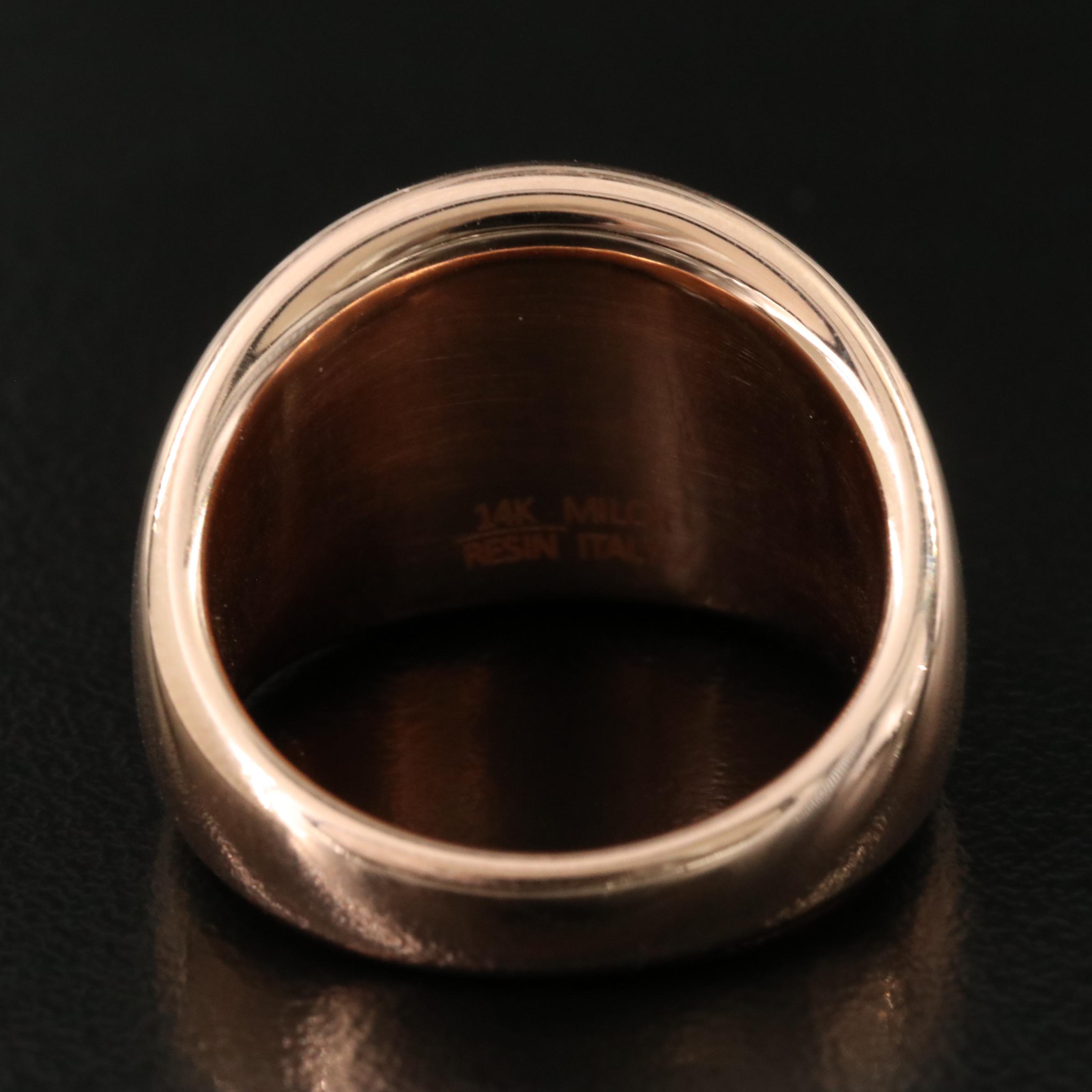 14K Electroformed Tapered Dome Ring