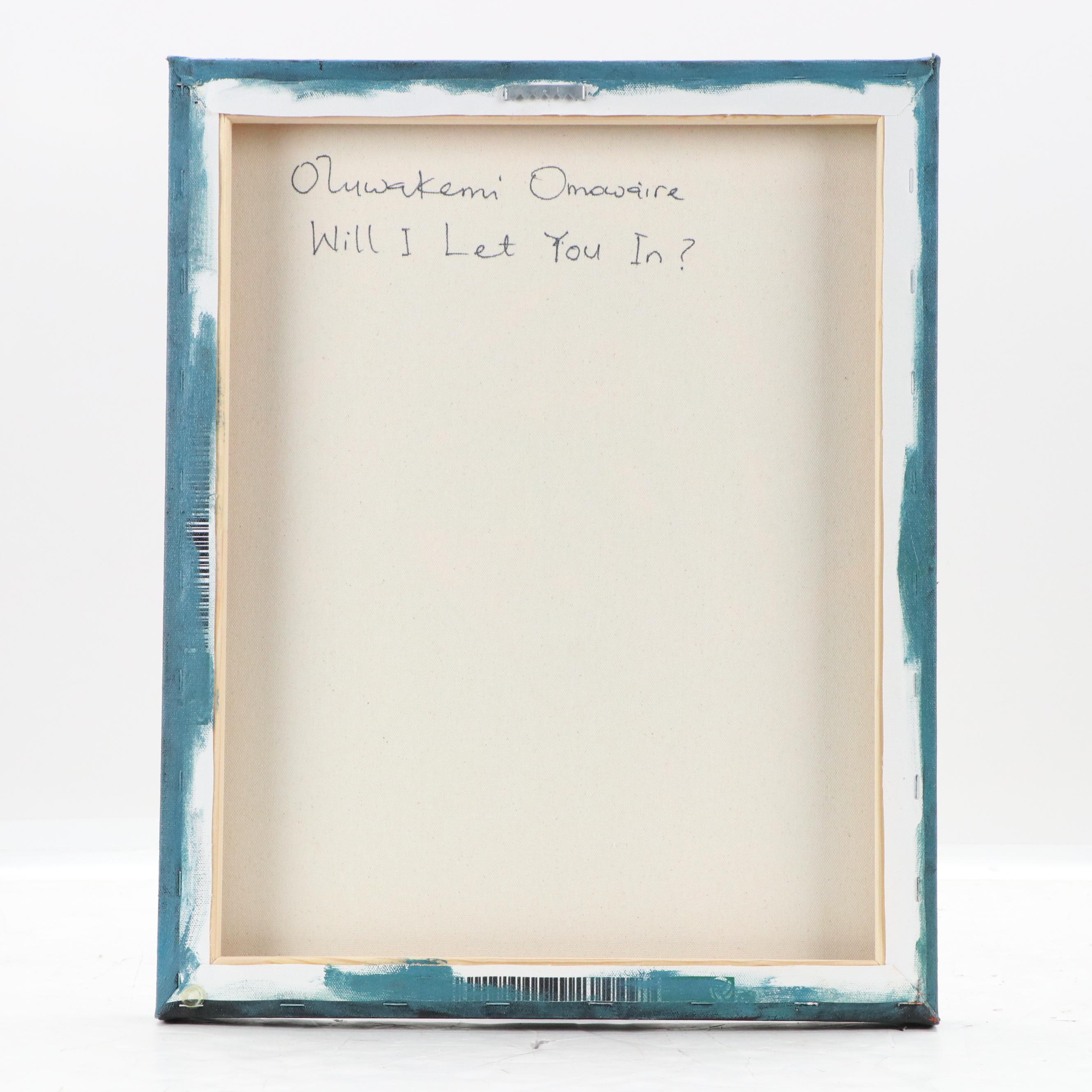 Oluwakemi Omowaire Oil Portrait "Will I Let You In?," 21st Century