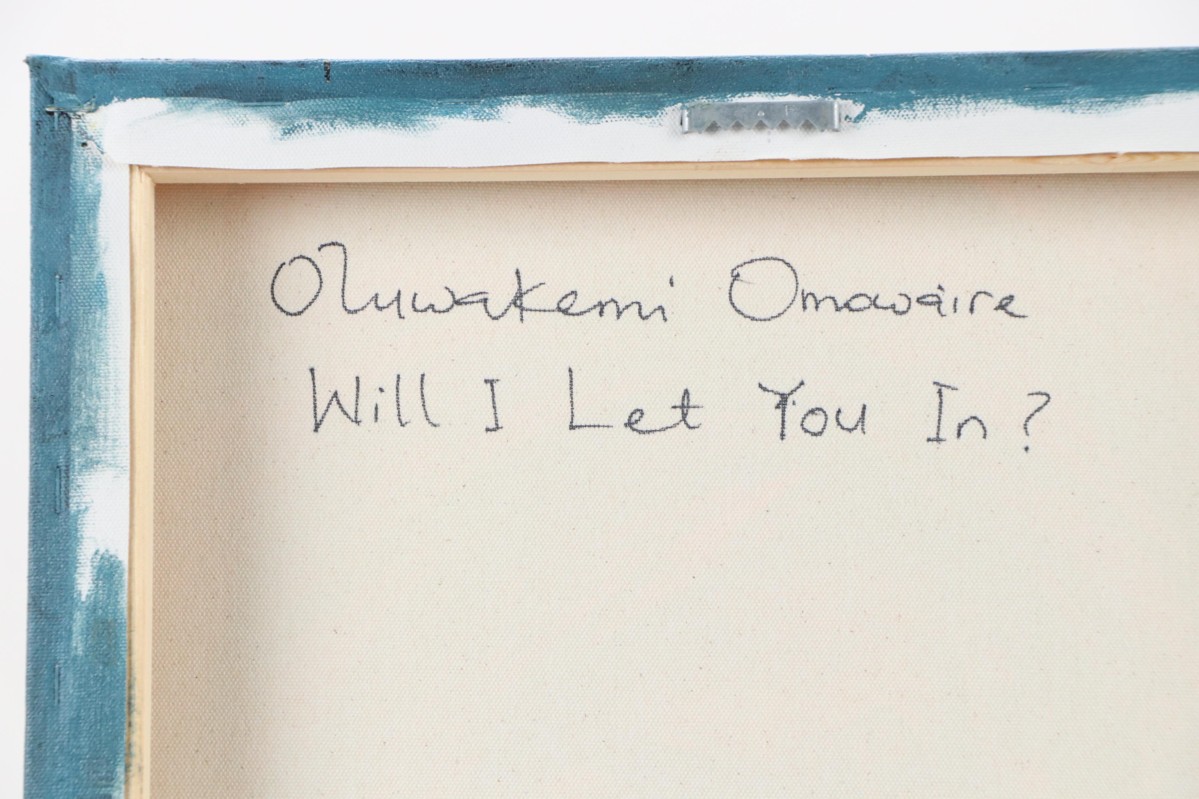 Oluwakemi Omowaire Oil Portrait "Will I Let You In?," 21st Century