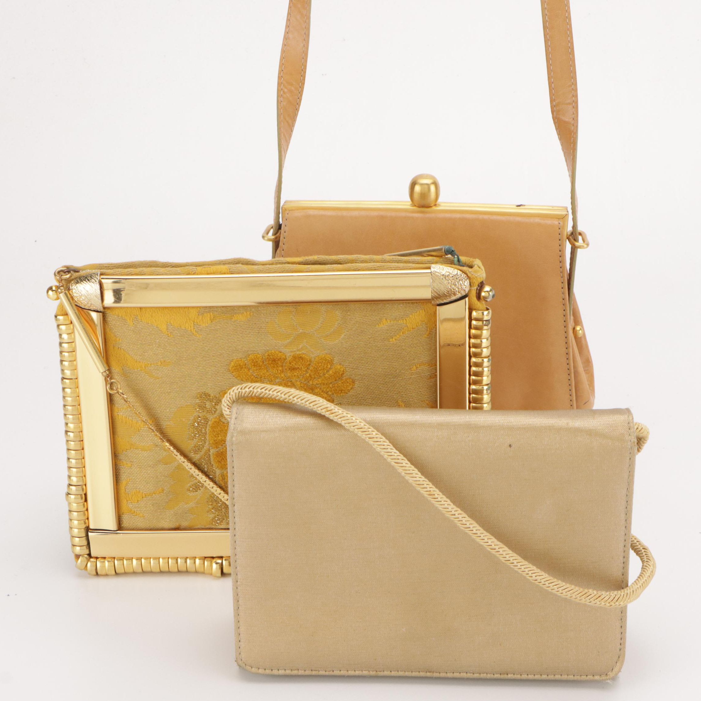 Albert Nipon Leather Crossbody, Stuart Weitzman Clutch, Other Tapestry Frame Bag