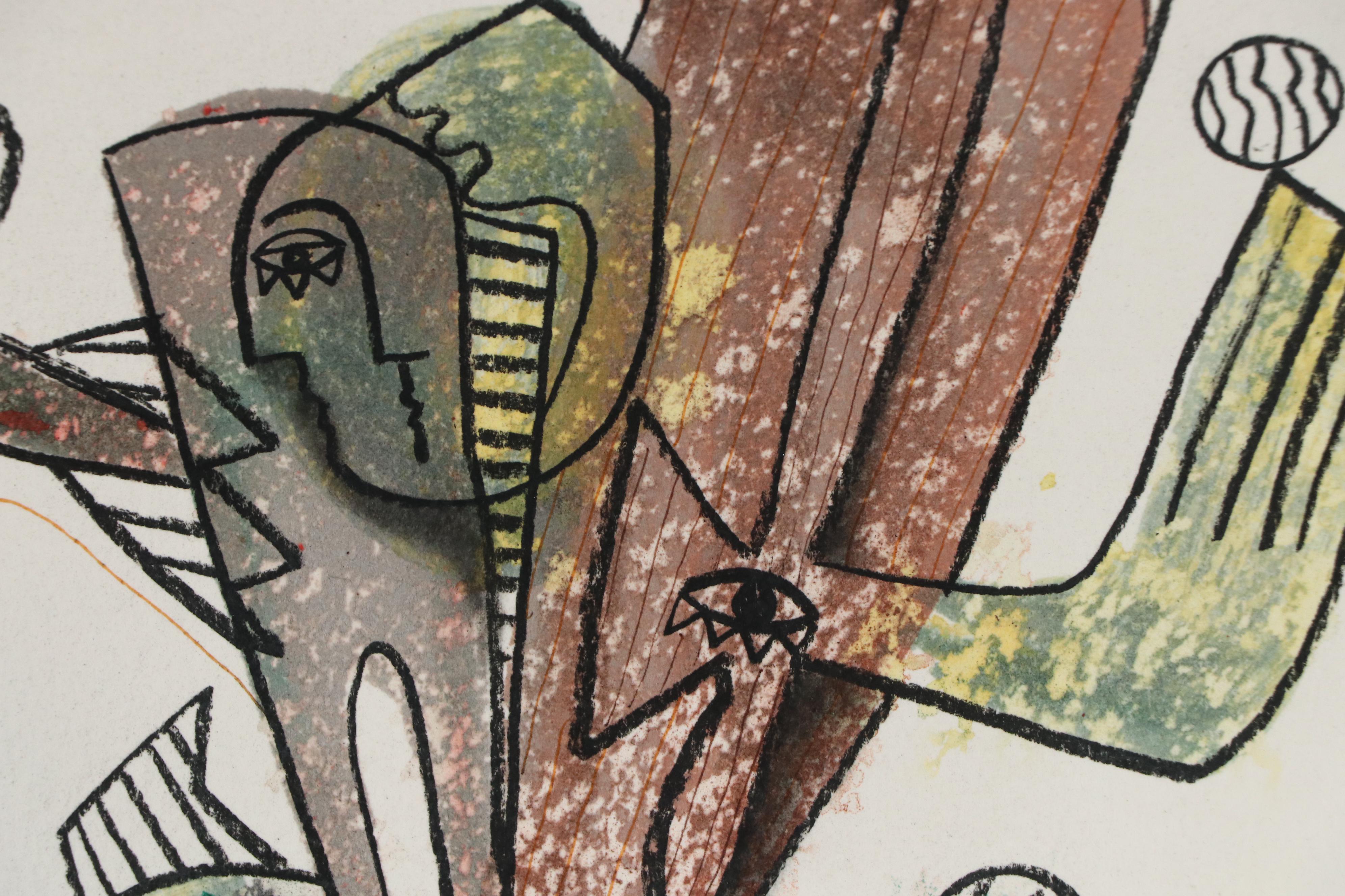 Michel Blázquez Surrealist Mixed Media Painting "Untitled Serie #47," 2025