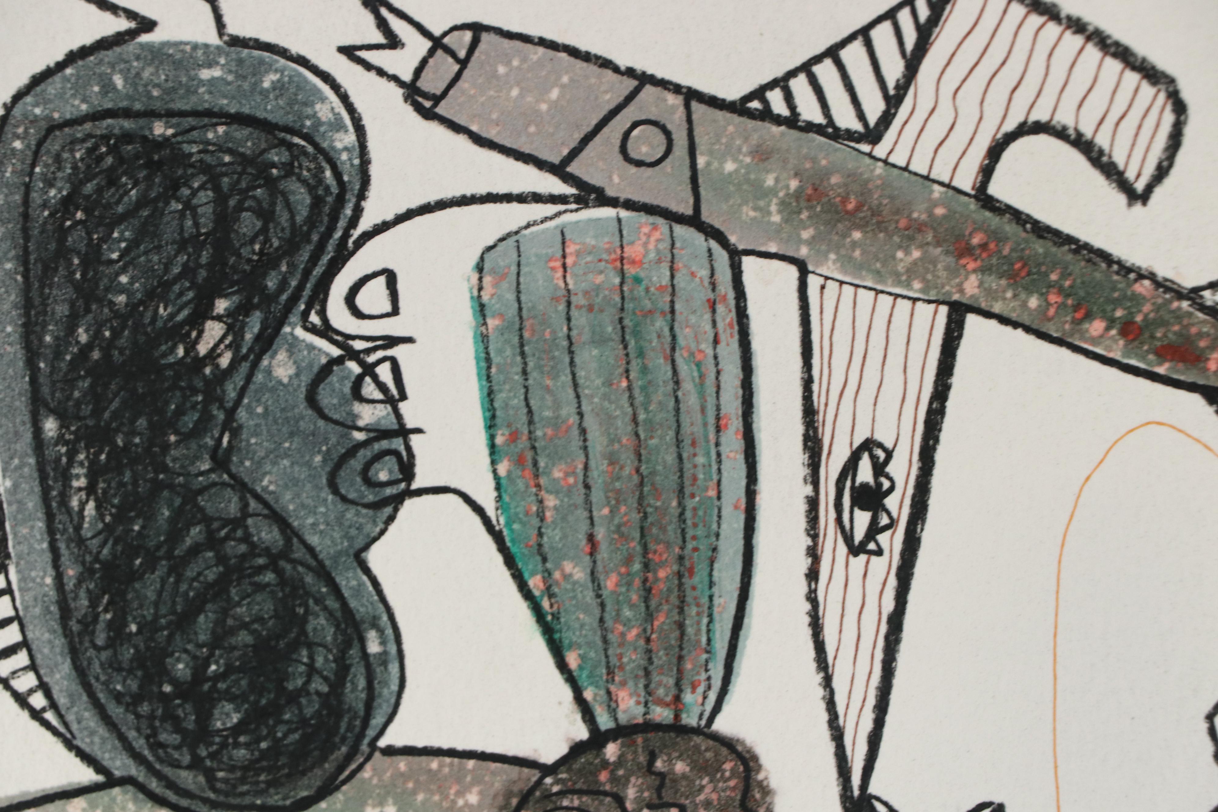 Michel Blázquez Surrealist Mixed Media Painting "Untitled Serie #47," 2025