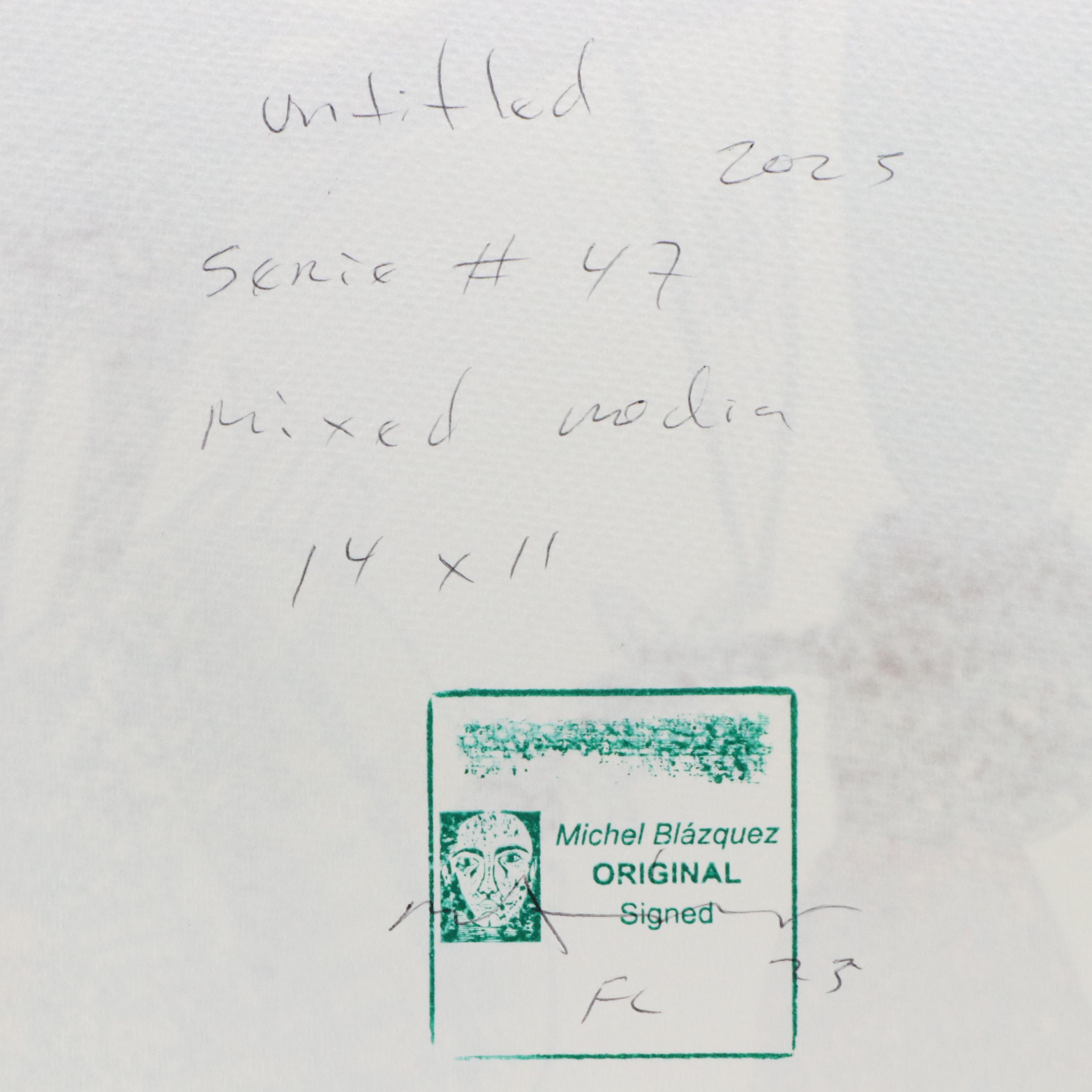 Michel Blázquez Surrealist Mixed Media Painting "Untitled Serie #47," 2025