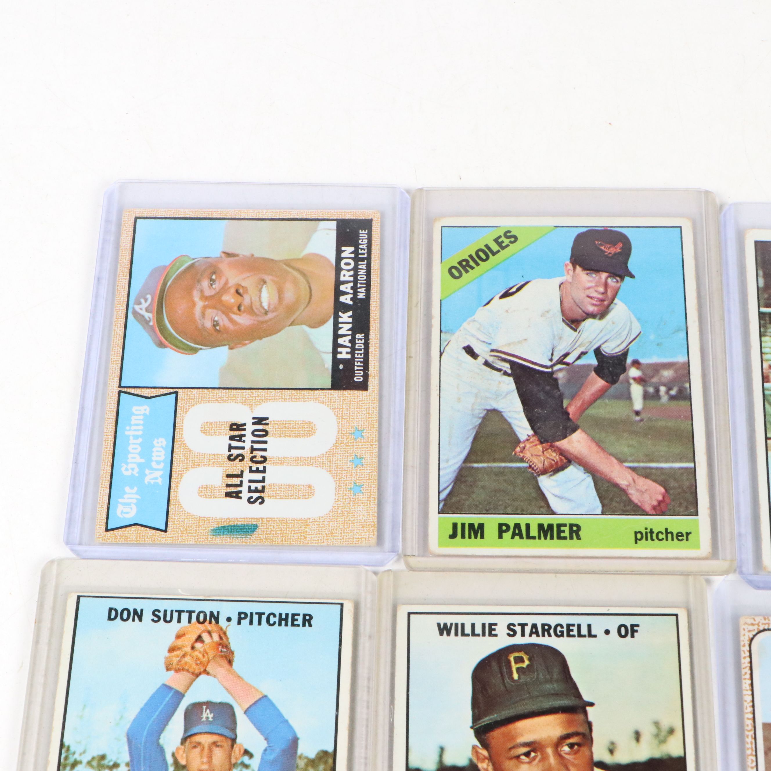 Topps Baseball Cards Featuring Reggie Jackson and Jim Palmer Rookies, 1960s