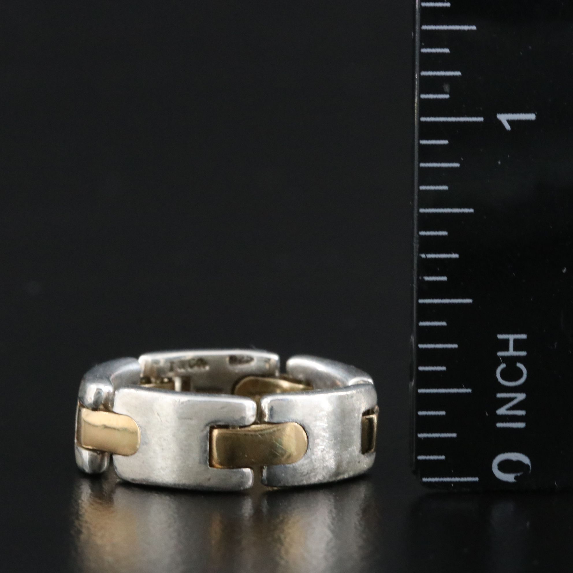 Tiffany & Co. Sterling and 18K Flexible Link Band