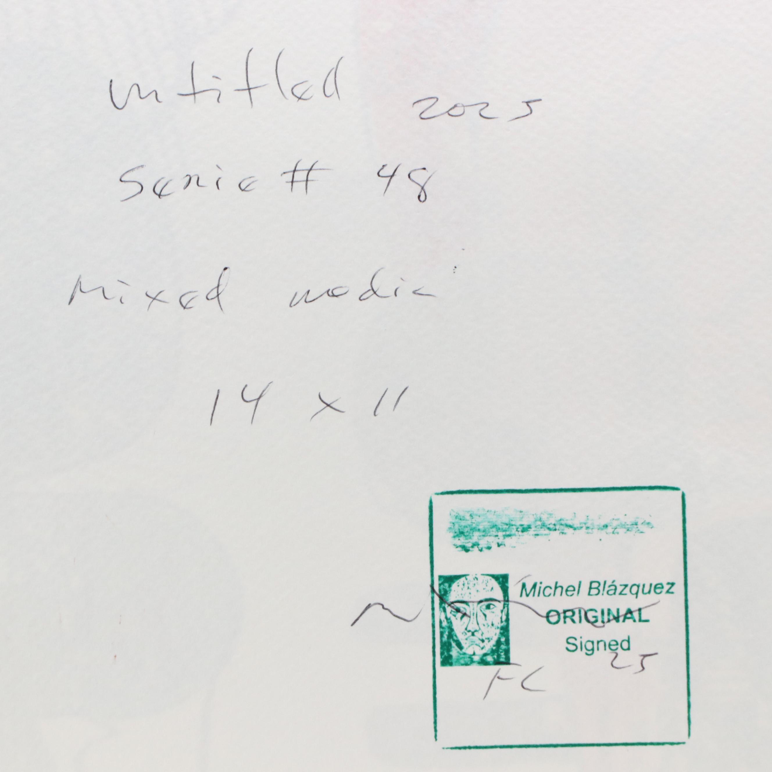 Michel Blázquez Surrealist Mixed Media Painting "Untitled Serie #48," 2025