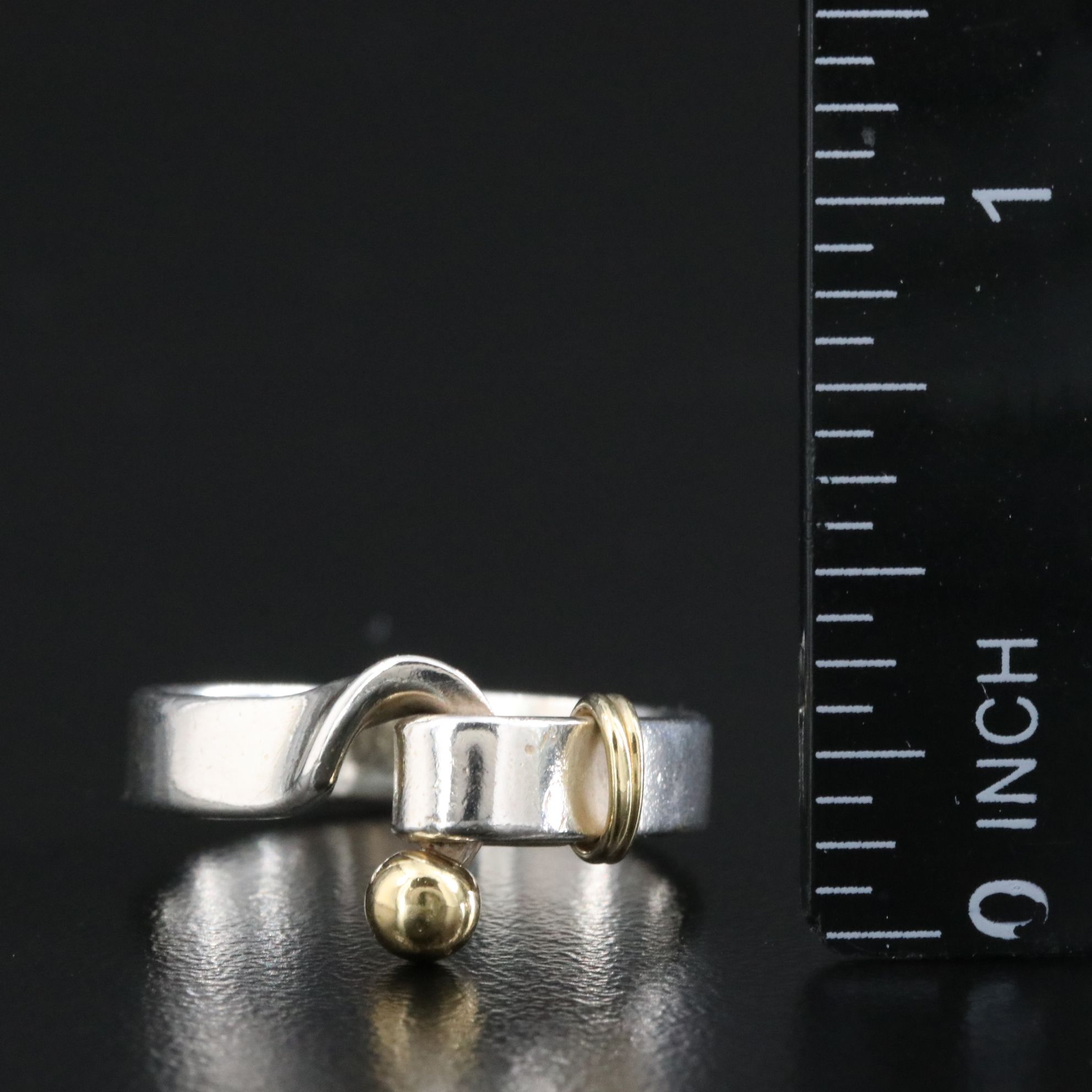 Tiffany & Co. Sterling and 18K Hook and Eye Ring