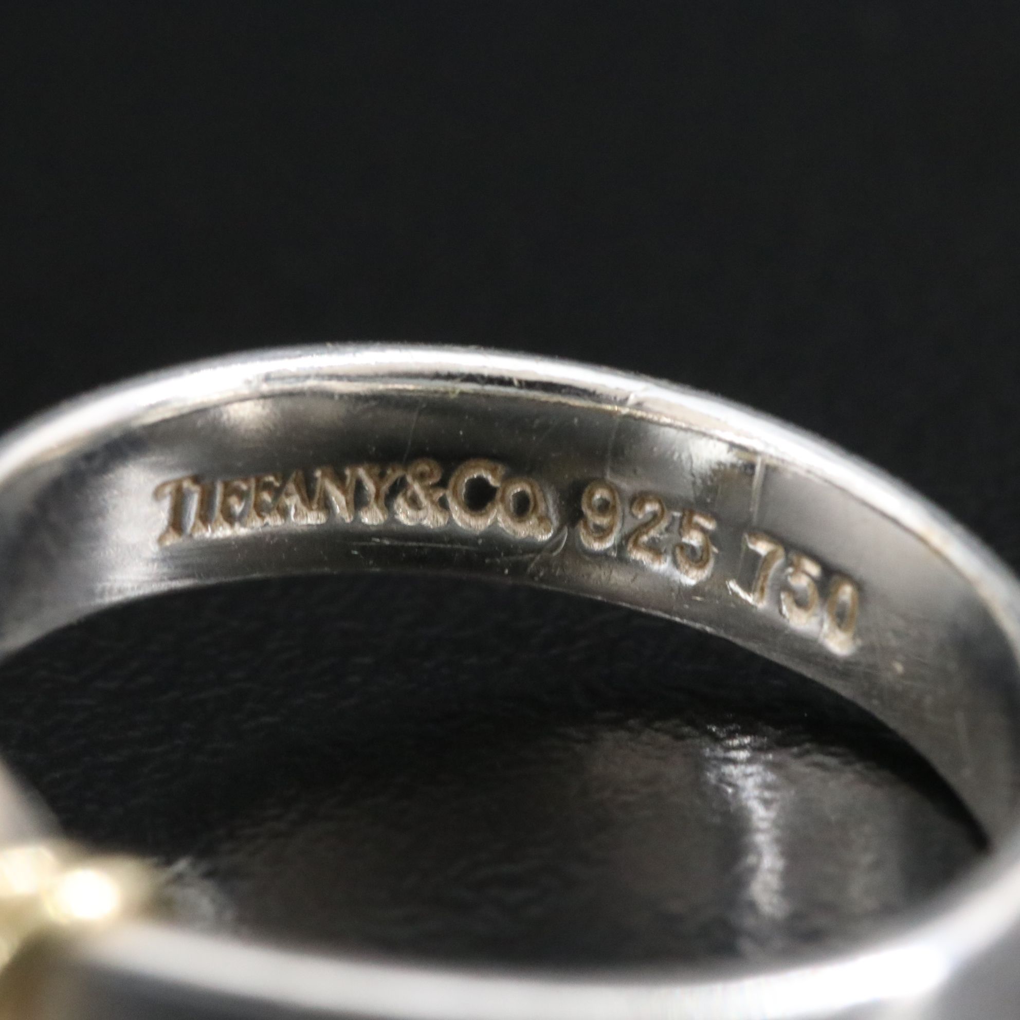 Tiffany & Co. Sterling and 18K Hook and Eye Ring