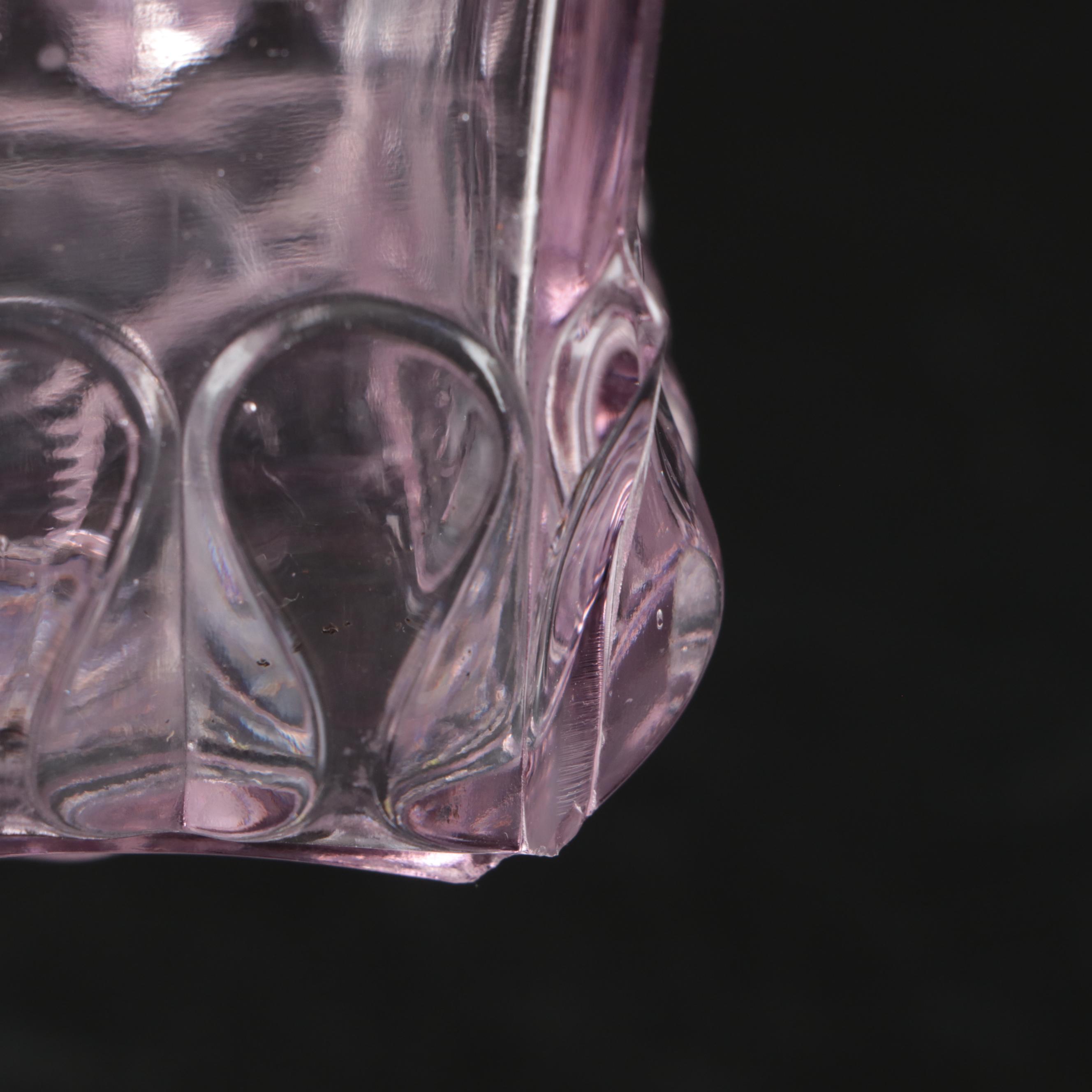 Sunned Adams "Crystal Wedding" Candy Dish and Goofus Glass Vase with Other Bank