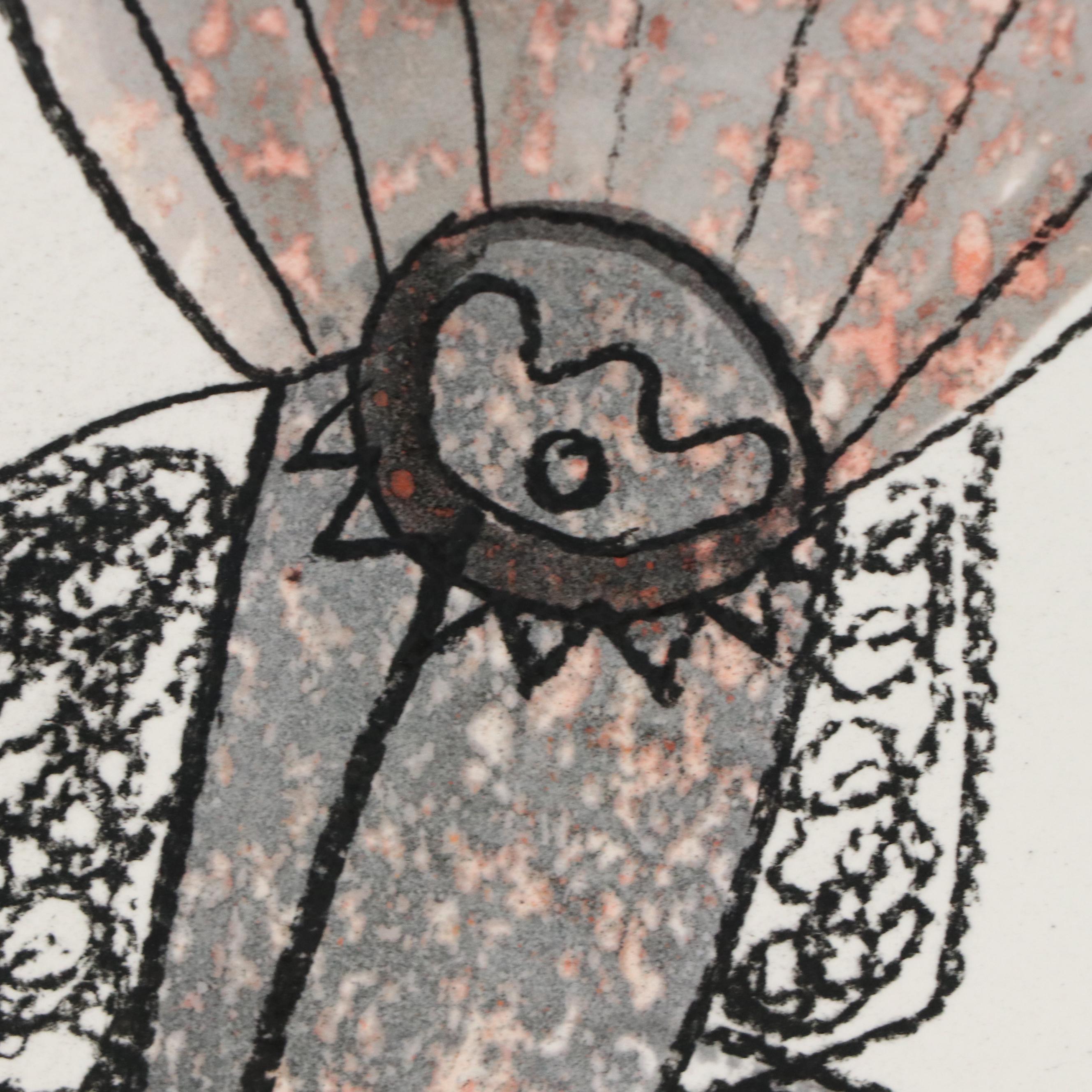 Michel Blázquez Surrealist Mixed Media Painting "Untitled Serie #45," 2025