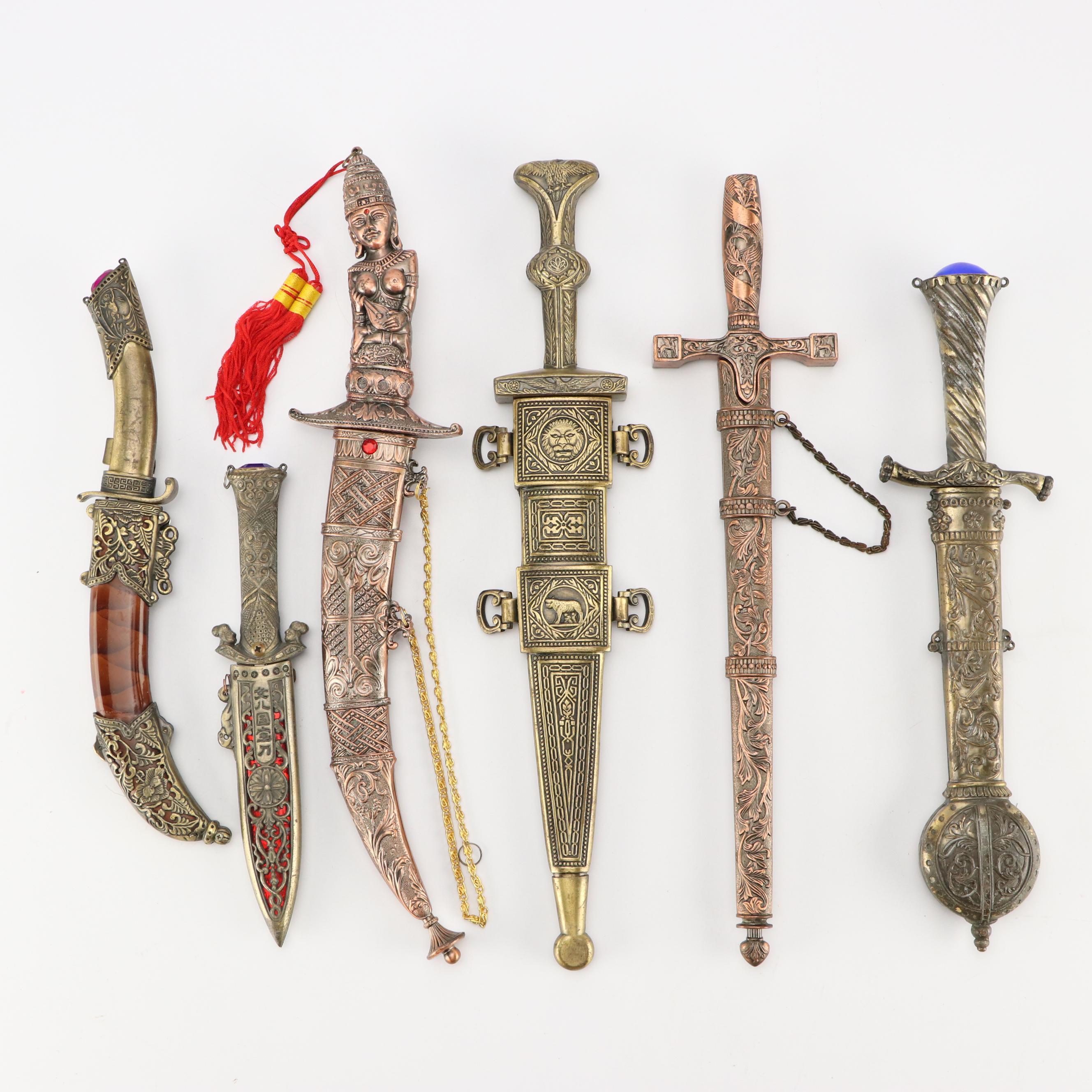 Classical and Asian Inspired Stainless Steel Bladed Knives and Daggers