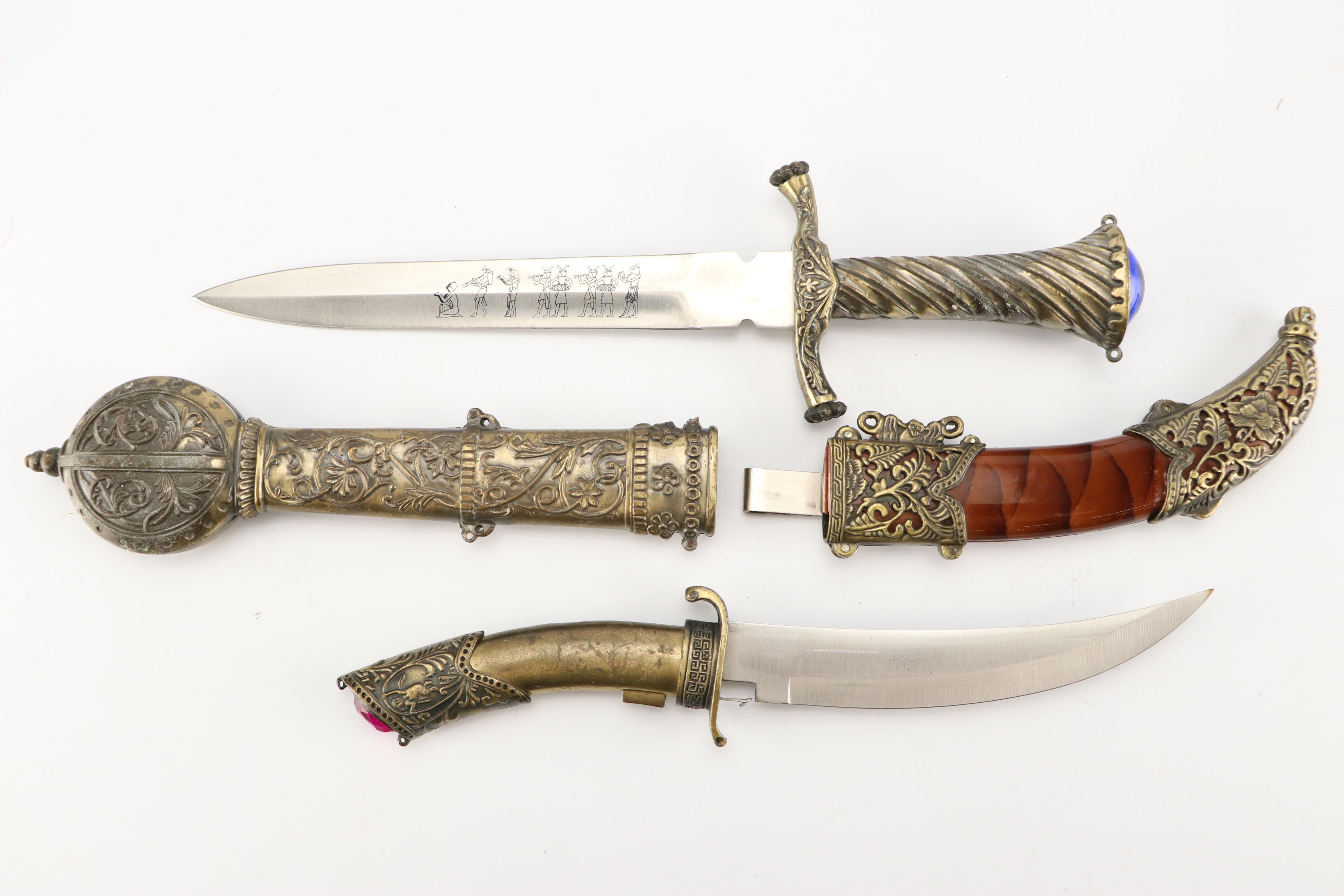 Classical and Asian Inspired Stainless Steel Bladed Knives and Daggers