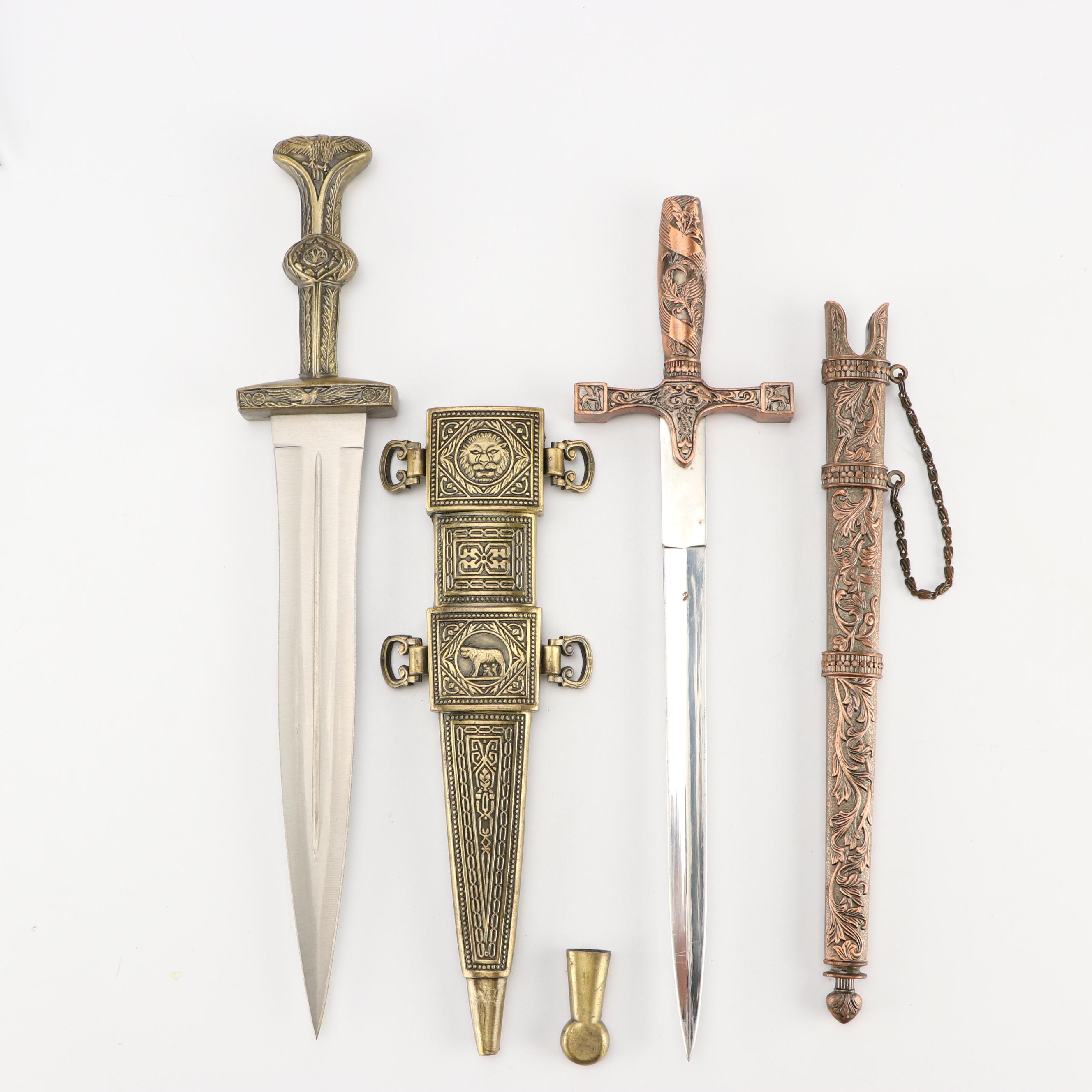 Classical and Asian Inspired Stainless Steel Bladed Knives and Daggers