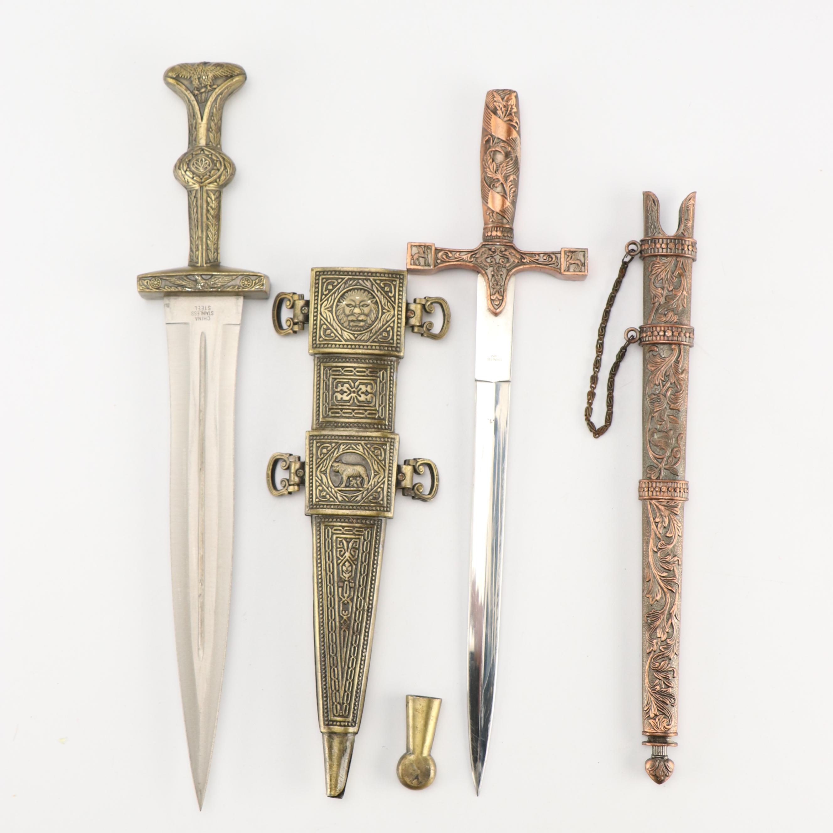 Classical and Asian Inspired Stainless Steel Bladed Knives and Daggers