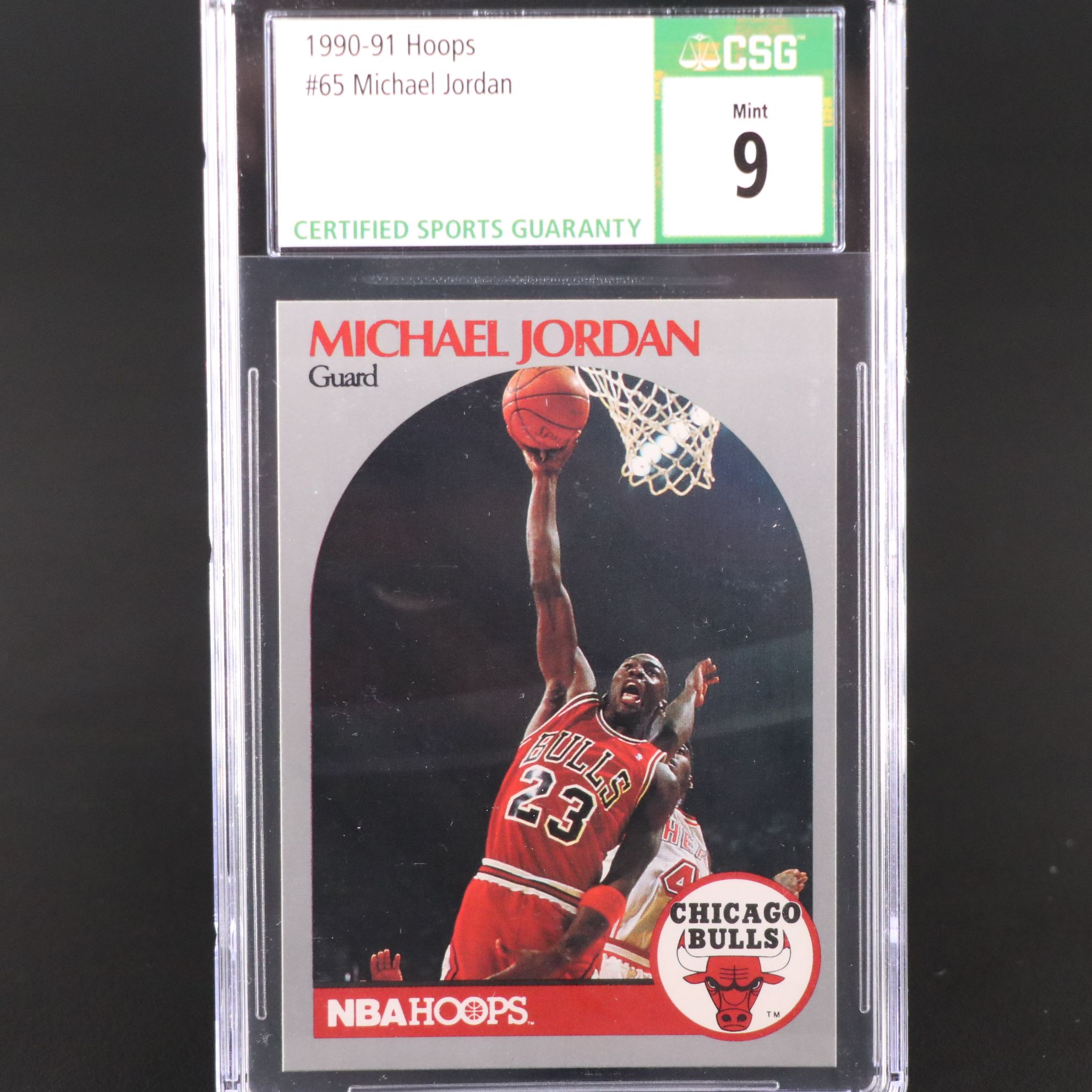 1990-91 NBA Hoops Michael Jordan Chicago Bulls Basketball Card Graded CSG 9