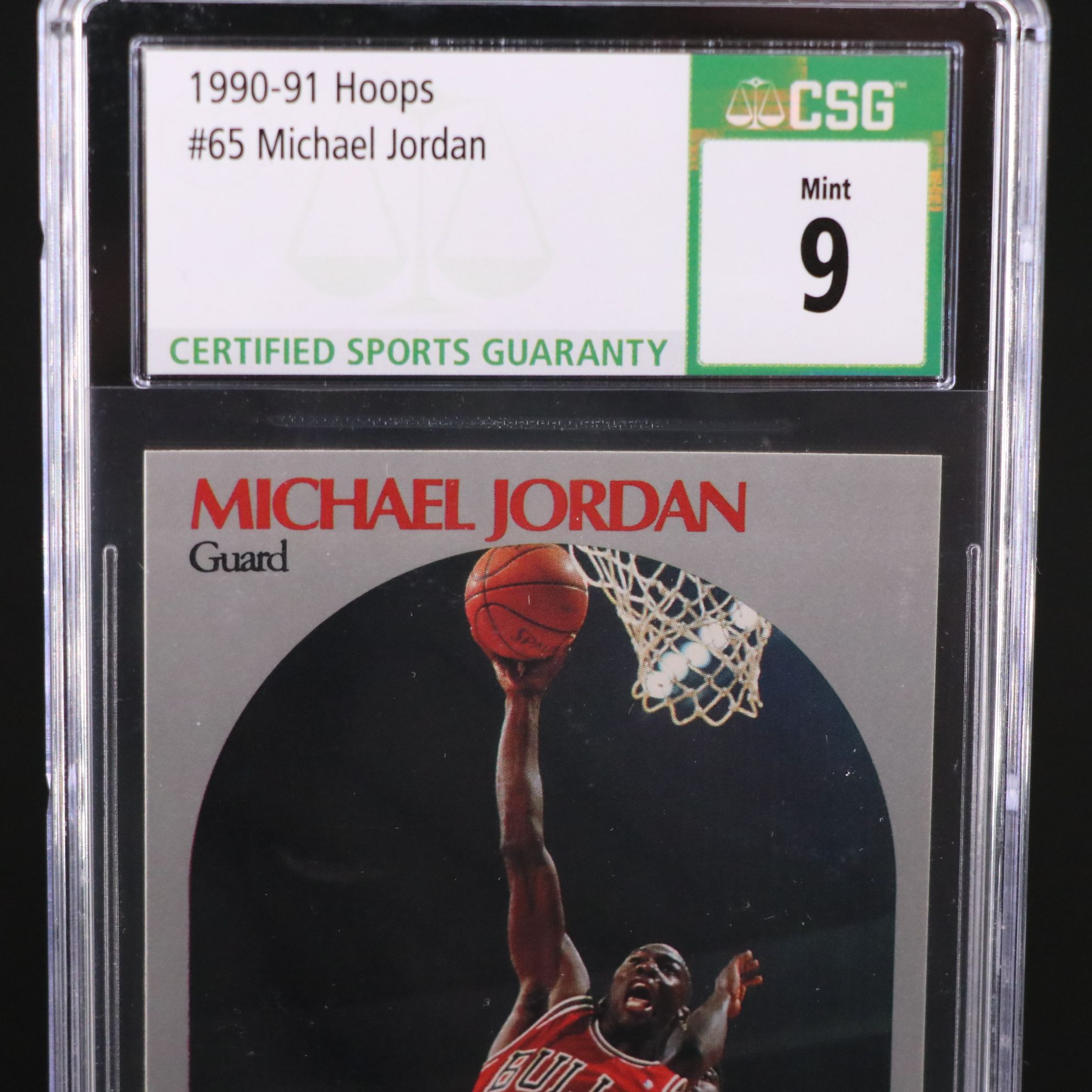 1990-91 NBA Hoops Michael Jordan Chicago Bulls Basketball Card Graded CSG 9