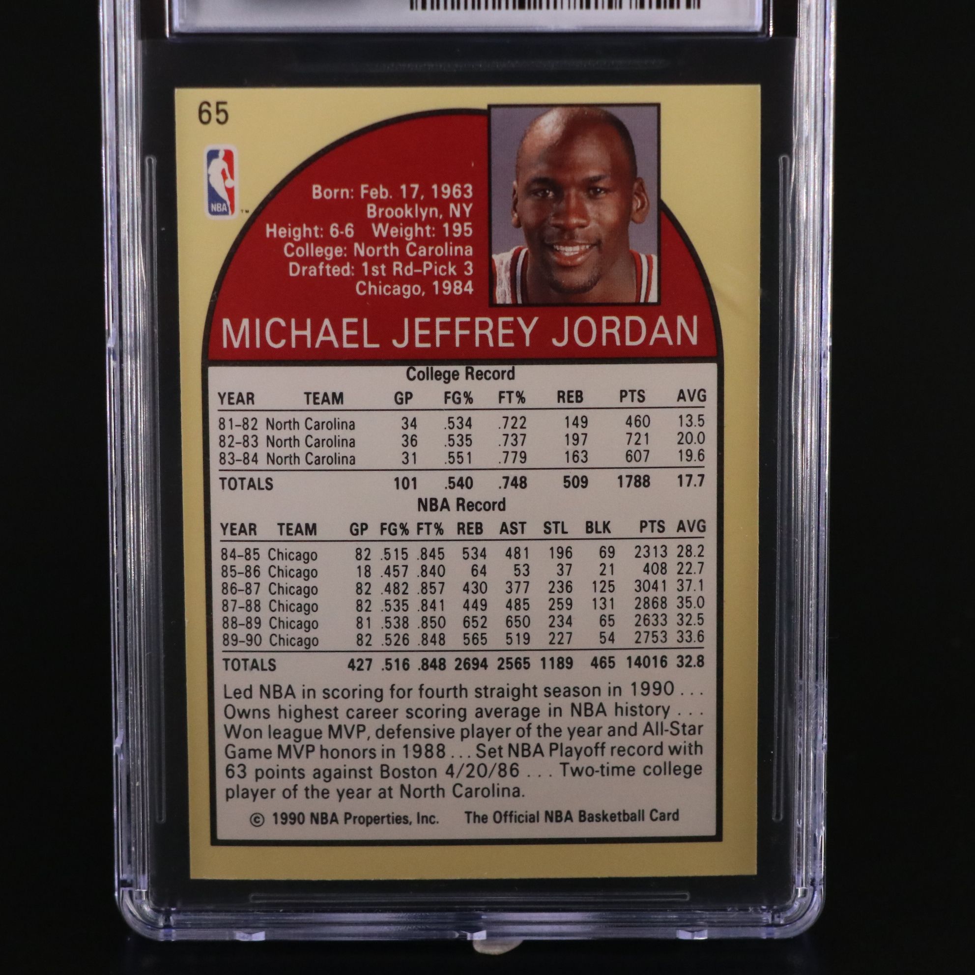 1990-91 NBA Hoops Michael Jordan Chicago Bulls Basketball Card Graded CSG 9