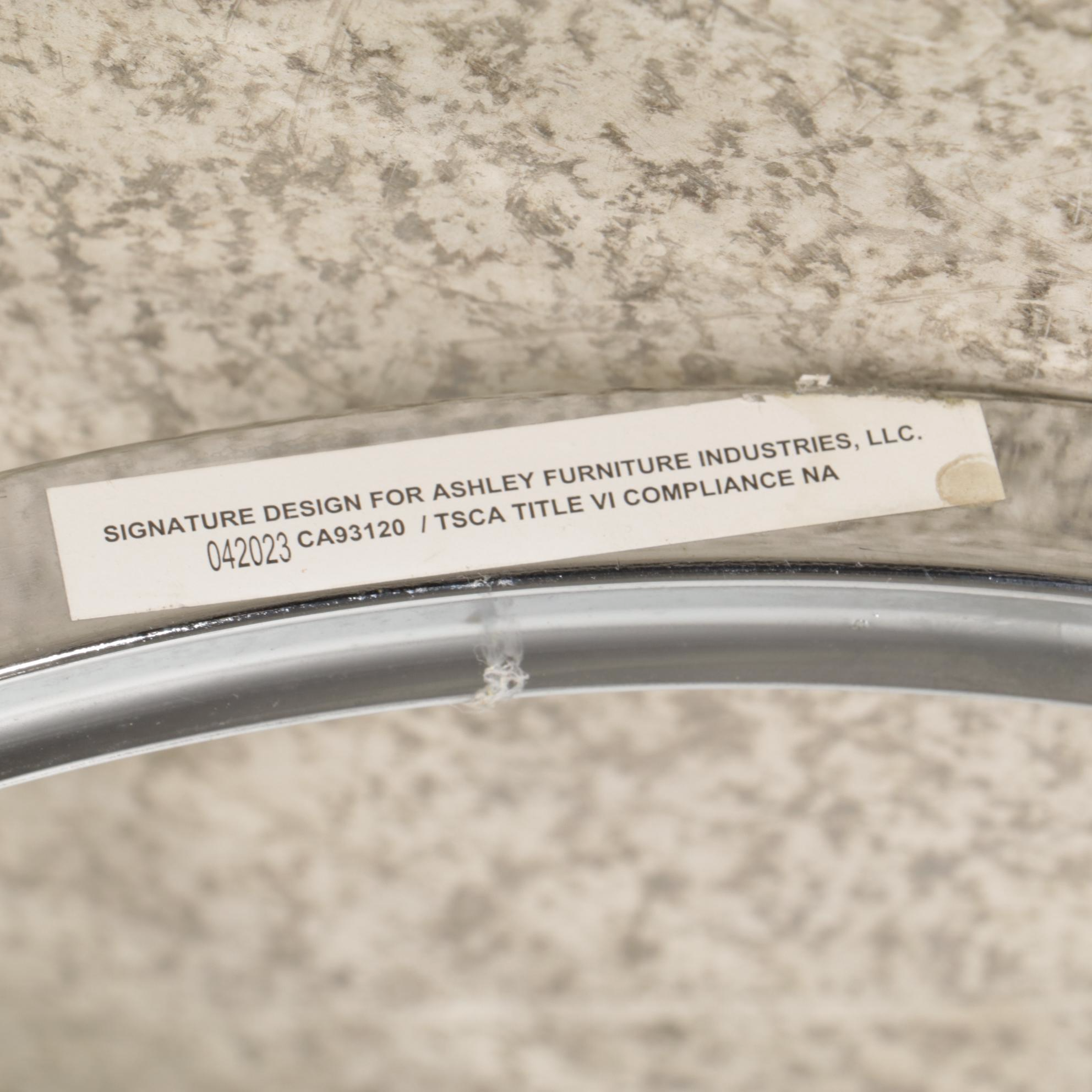 Pair of Contemporary Glass-Top  Metal Side Tables