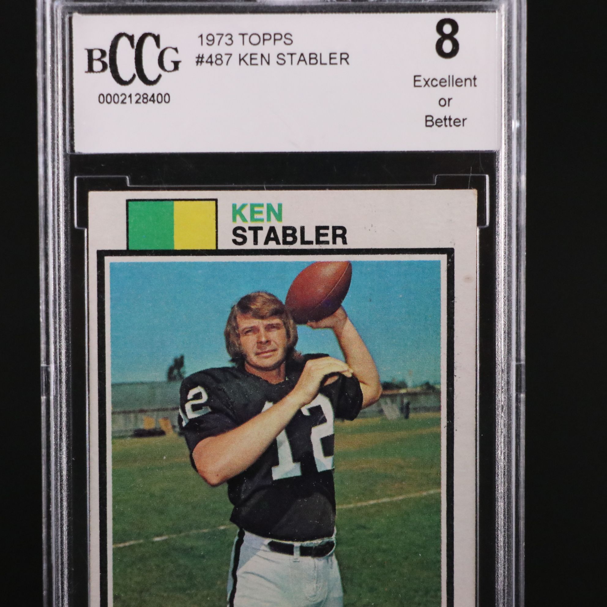 1973 Topps Ken Stabler Oakland Raiders Rookie Football Card Graded BCCG 8