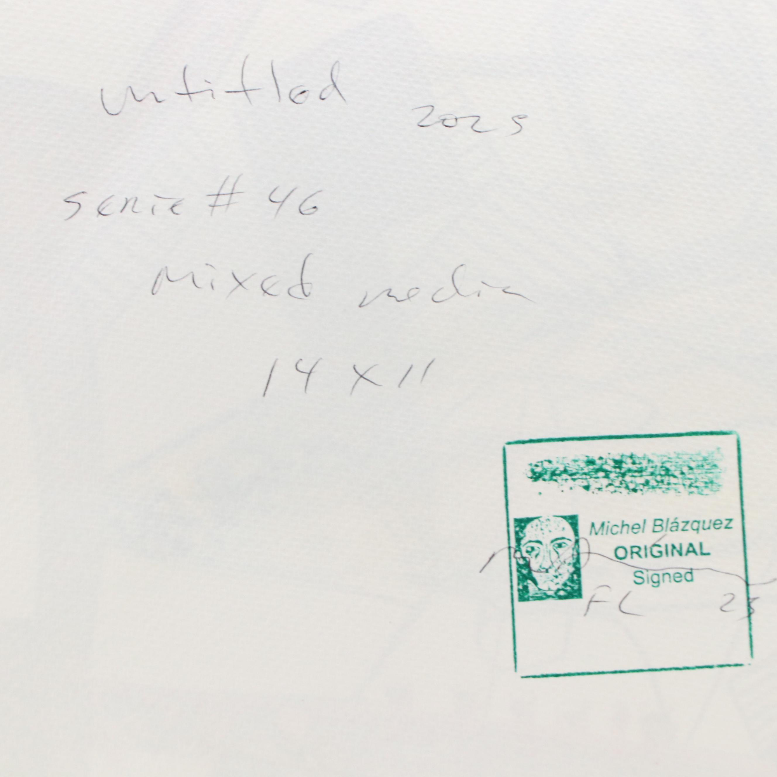 Michel Blázquez Surrealist Mixed Media Painting "Untitled Serie #46," 2025