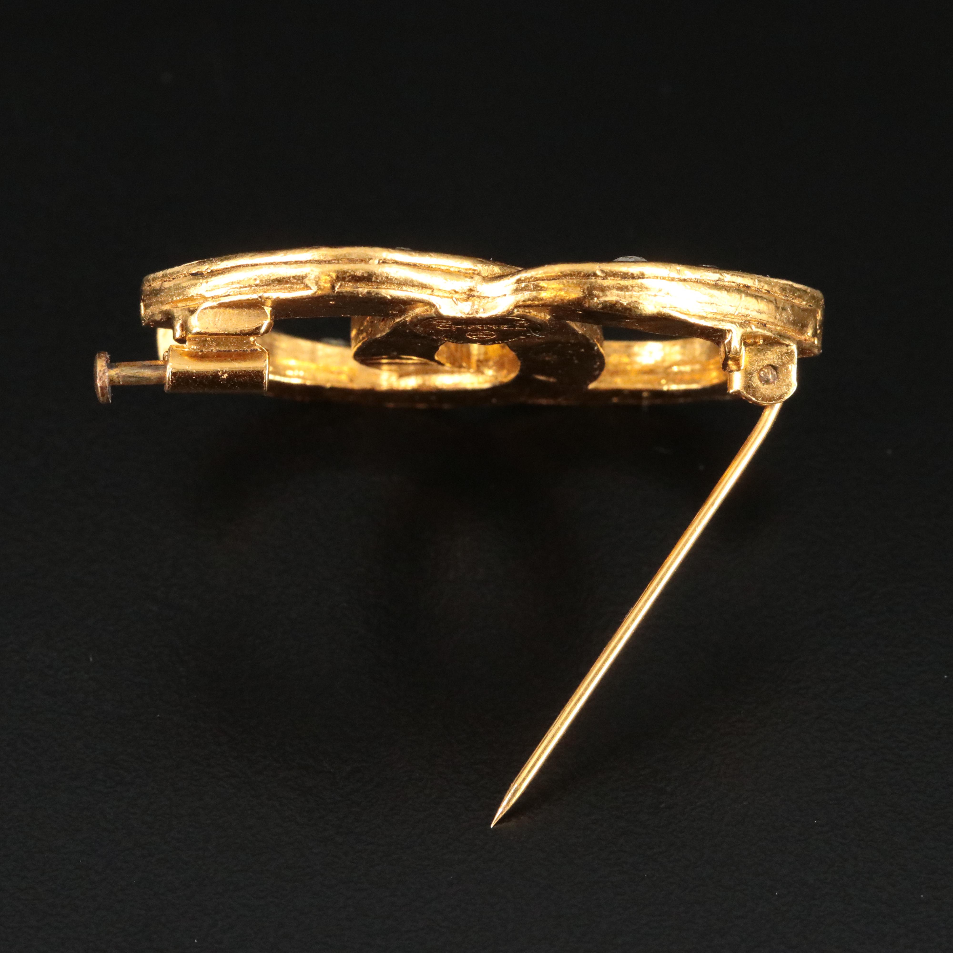 Chanel CC Glass Crystal Brooch