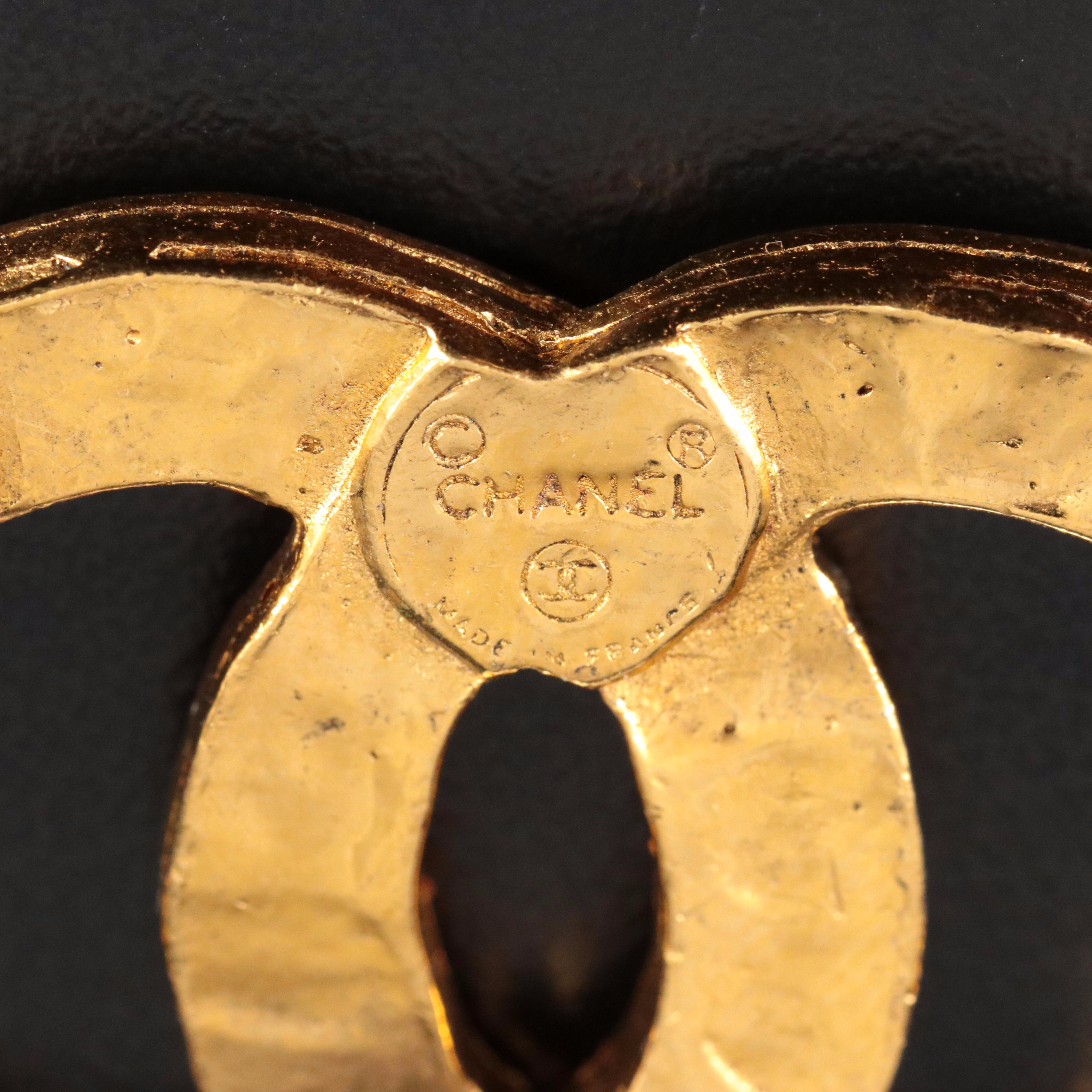 Chanel CC Glass Crystal Brooch