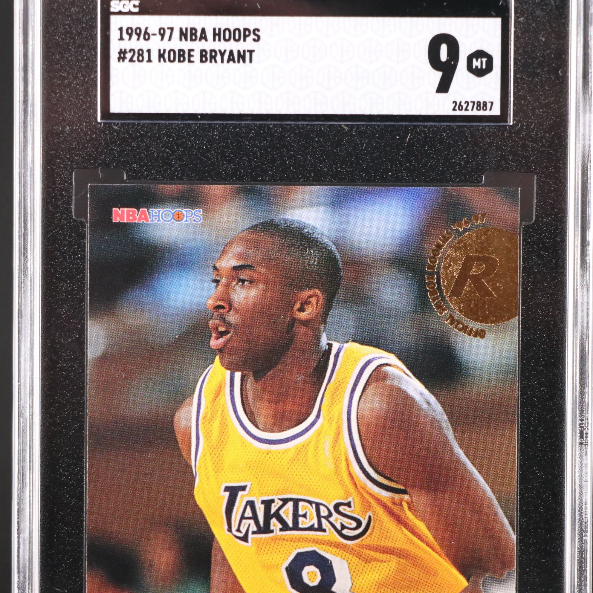 1996-97 NBA Hoops Kobe Bryant Los Angeles Lakers Rookie Card Graded SGC 9